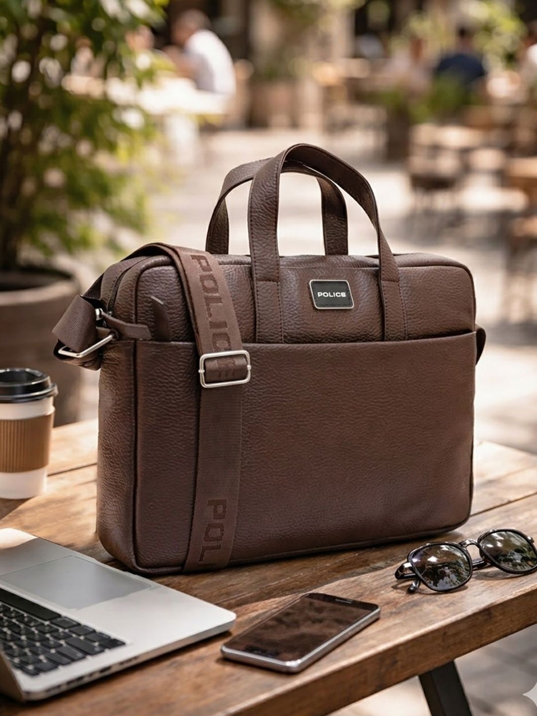 Police Men Leather Laptop Bag-image-41