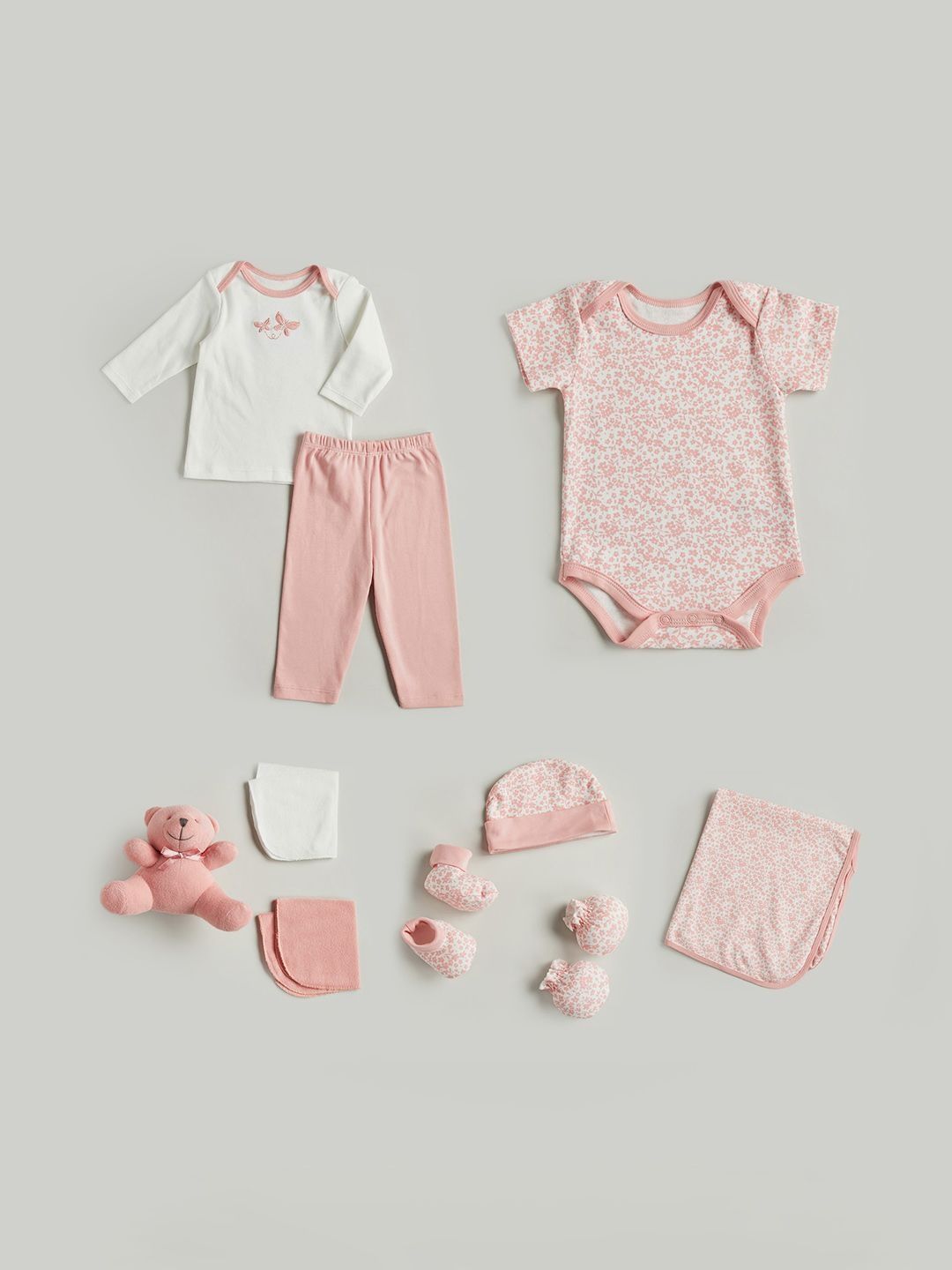 Juniors by Babyshop Infant Girls Pack of 12 Pieces Pure Cotton Baby Apparel Gift Set-picture-11