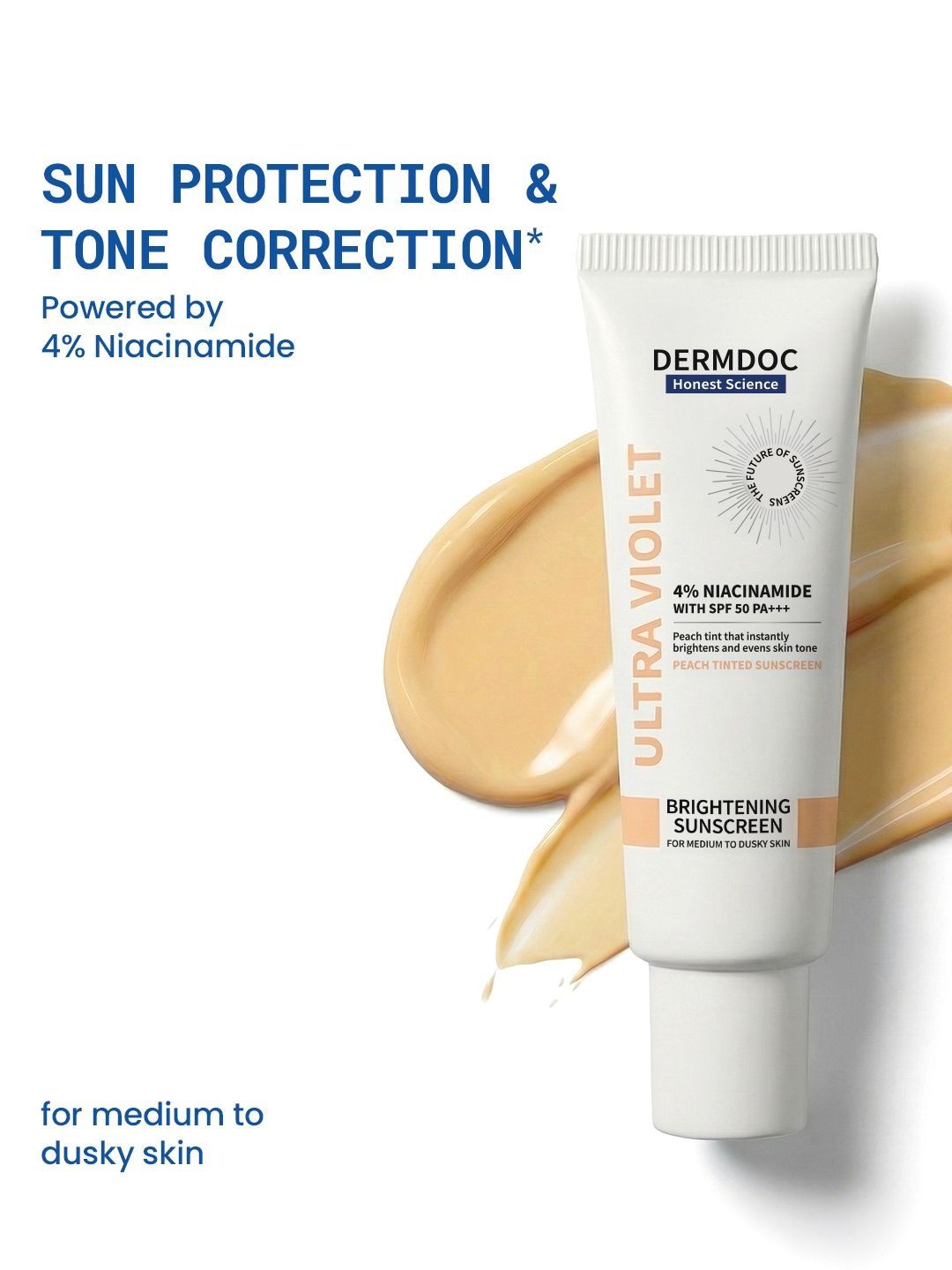 DermDoc SPF 50 Ultra Violet Peach Brightening Tinted Sunscreen- 50 g-image-33