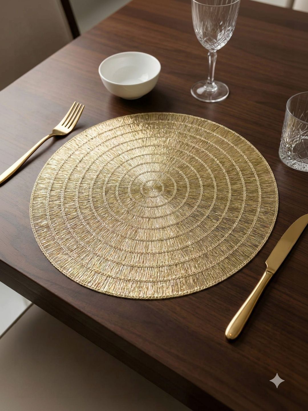 RAINBOW FURNISHINGS Unisex Gold PVC Table Placemats-image-31