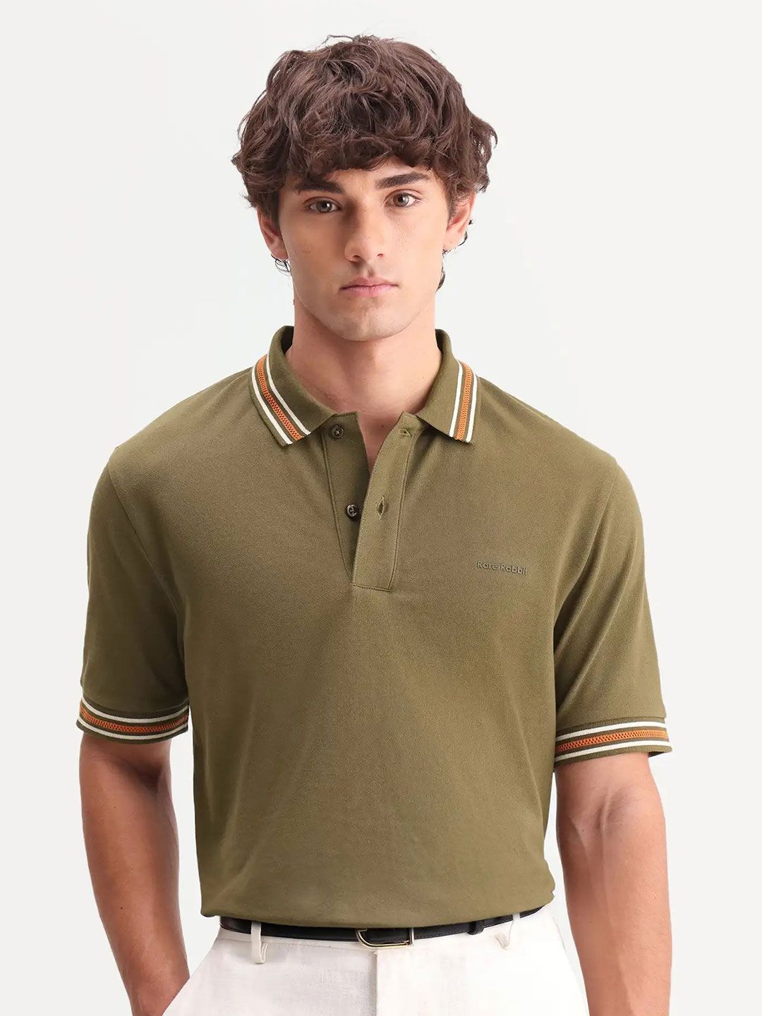 RARE RABBIT Regular Fit Solid Polo Tshirts-picture-12