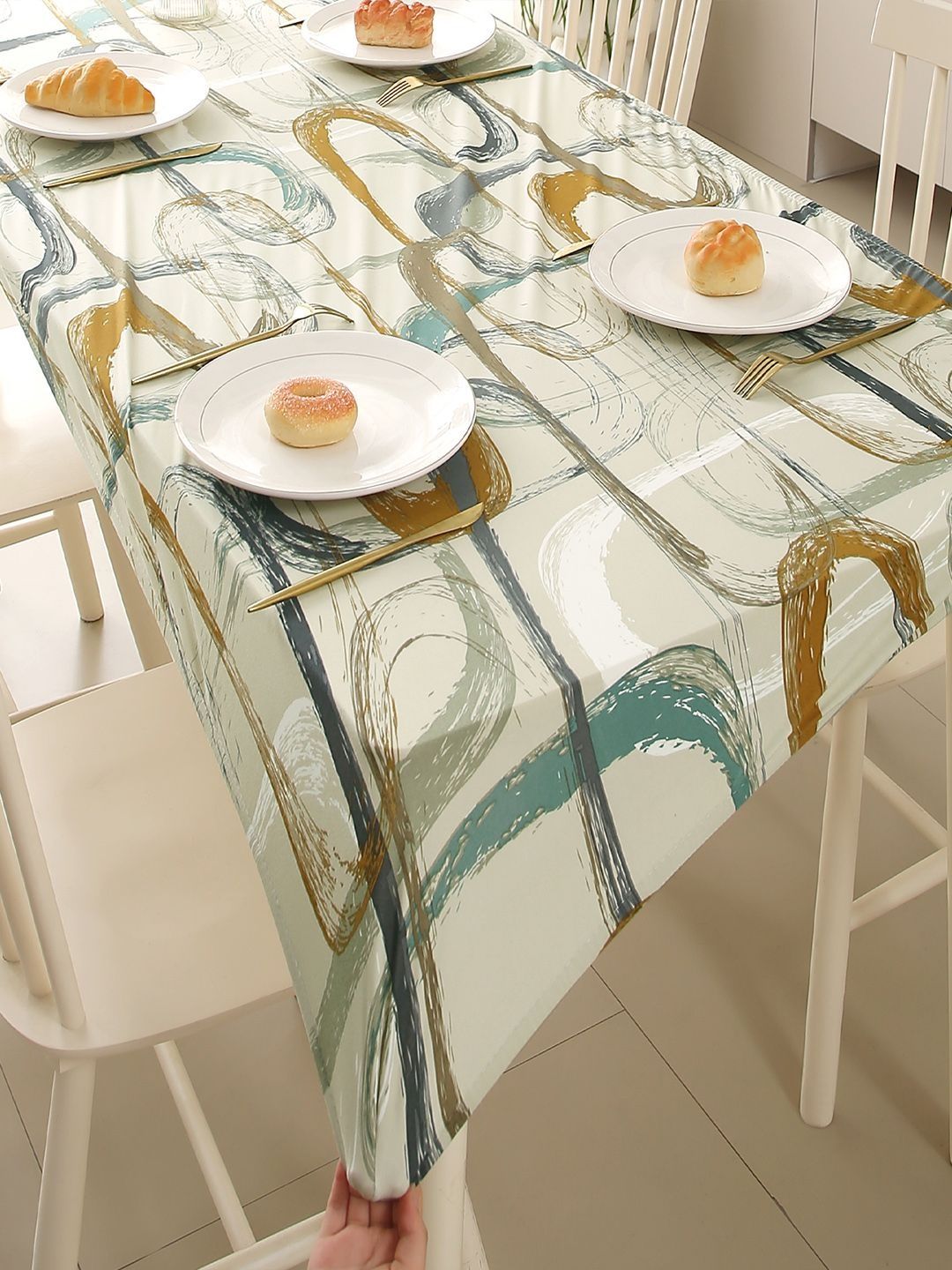 HOKIPO Beige 4-Seater Table Cover-picture-20