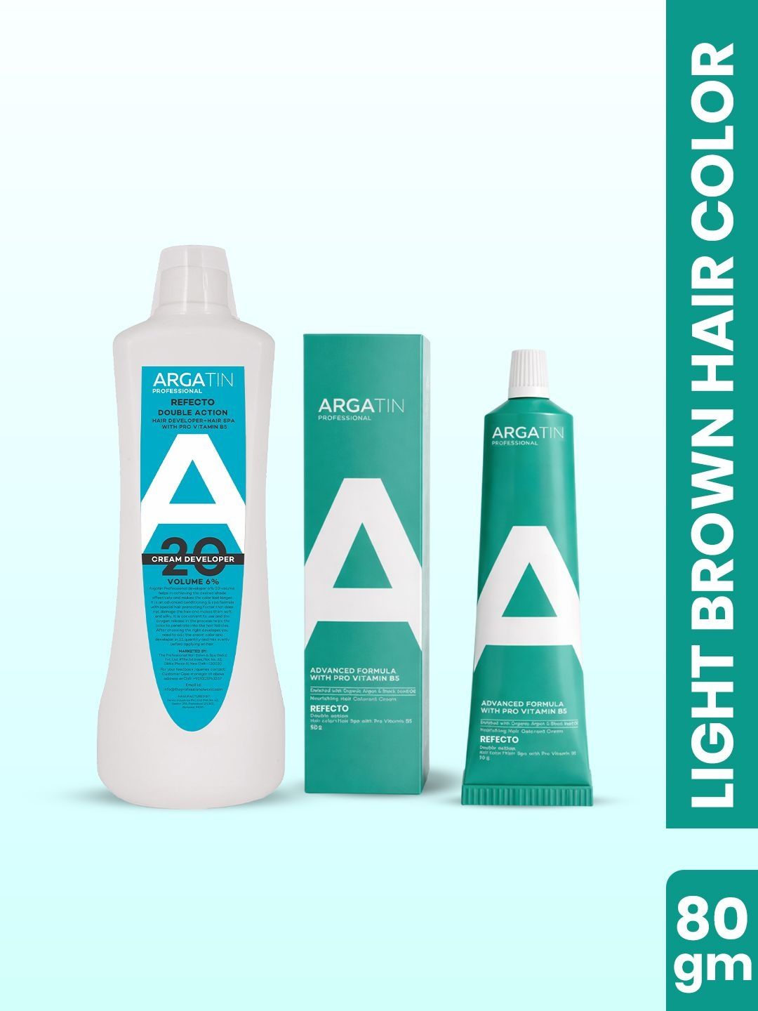 ARGATIN Professional Hair Color - 1000 ml & Hair Color Tube- 80 g- Light brown-image-15