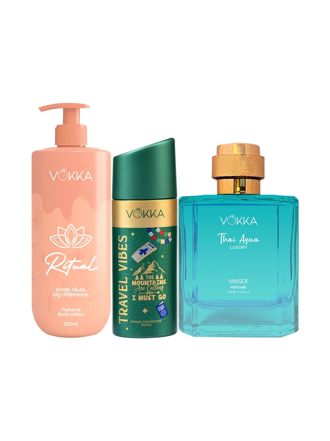 VOKKA Set Of 3 Travel Vibes Deodorant With Thai Aqua Perfume & Ritual Body Lotion-image-46