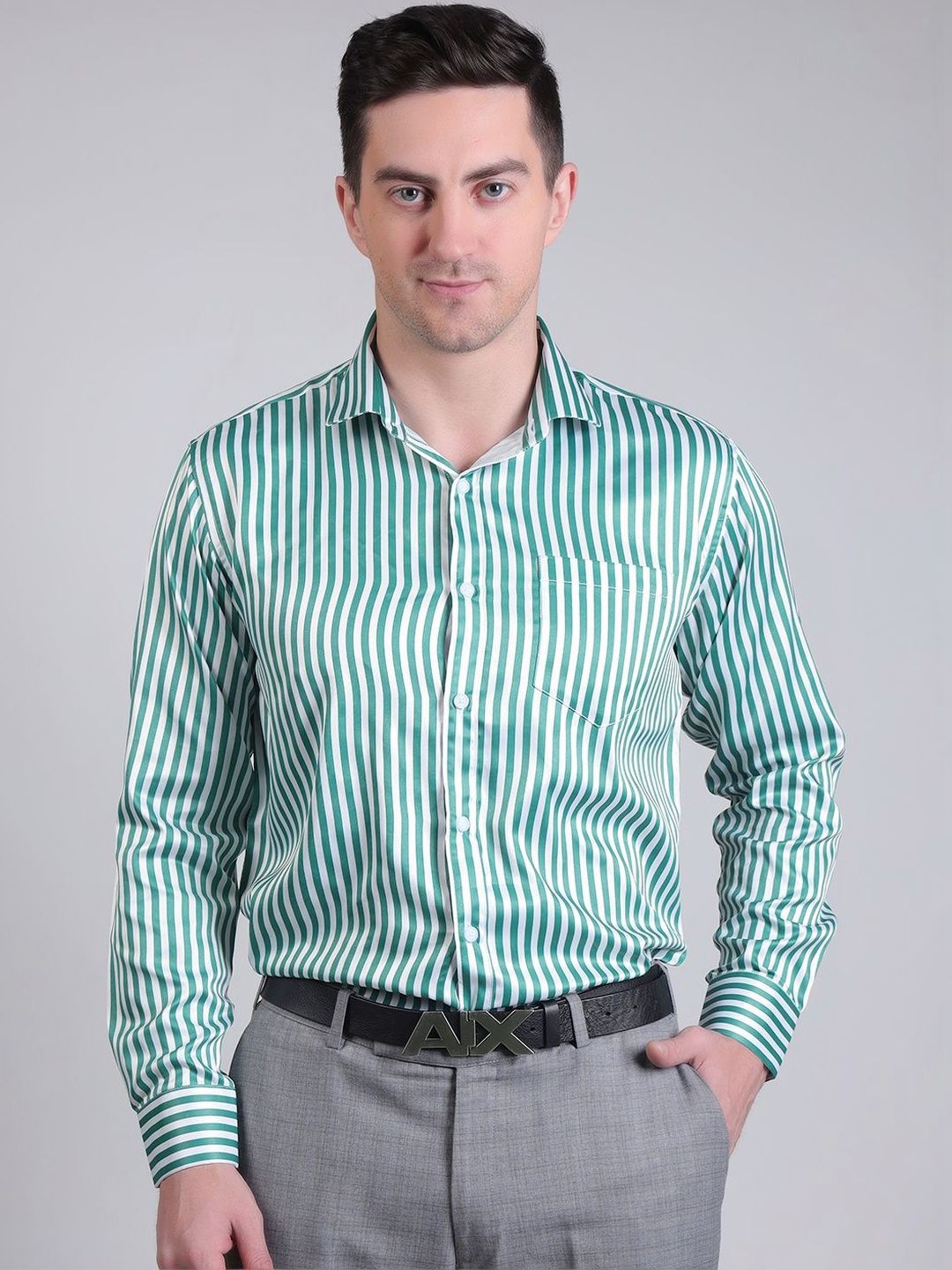 Dress.com Men Checked Spread Collar Regular Sleeves Shirt-image-4
