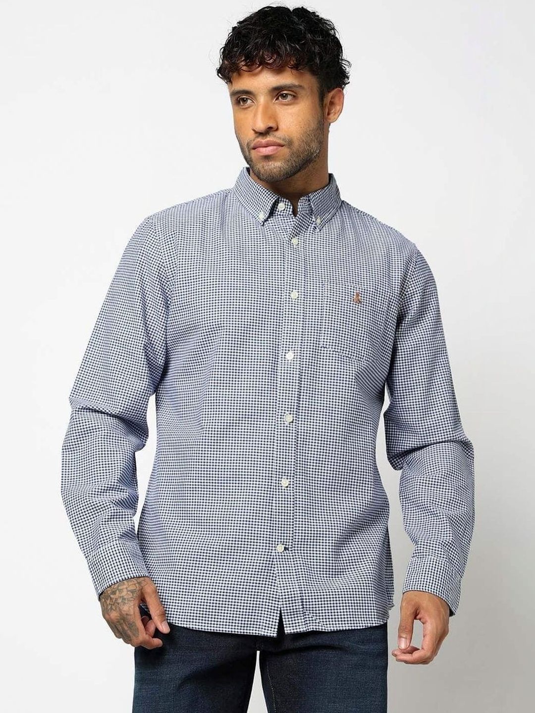 GAP Checked Button-Down Collar Long Sleeve Shirts-picture-12