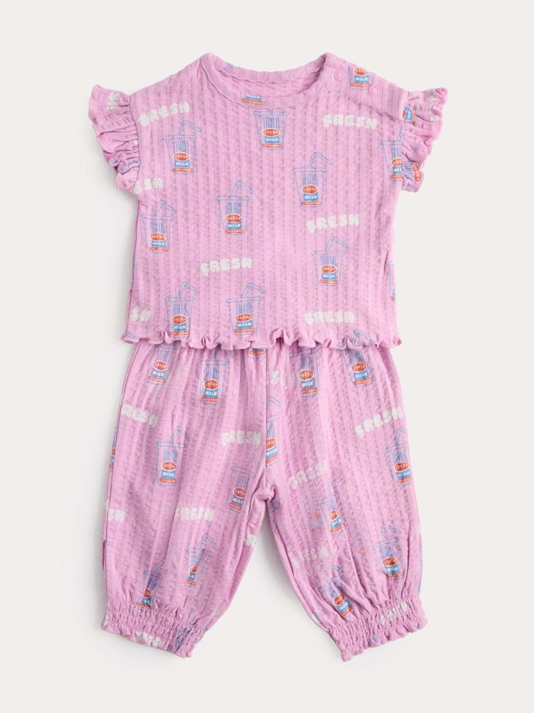 Marks & Spencer Girls 2 Piece Pure Cotton Short Sleeves Printed Outfit-picture-19