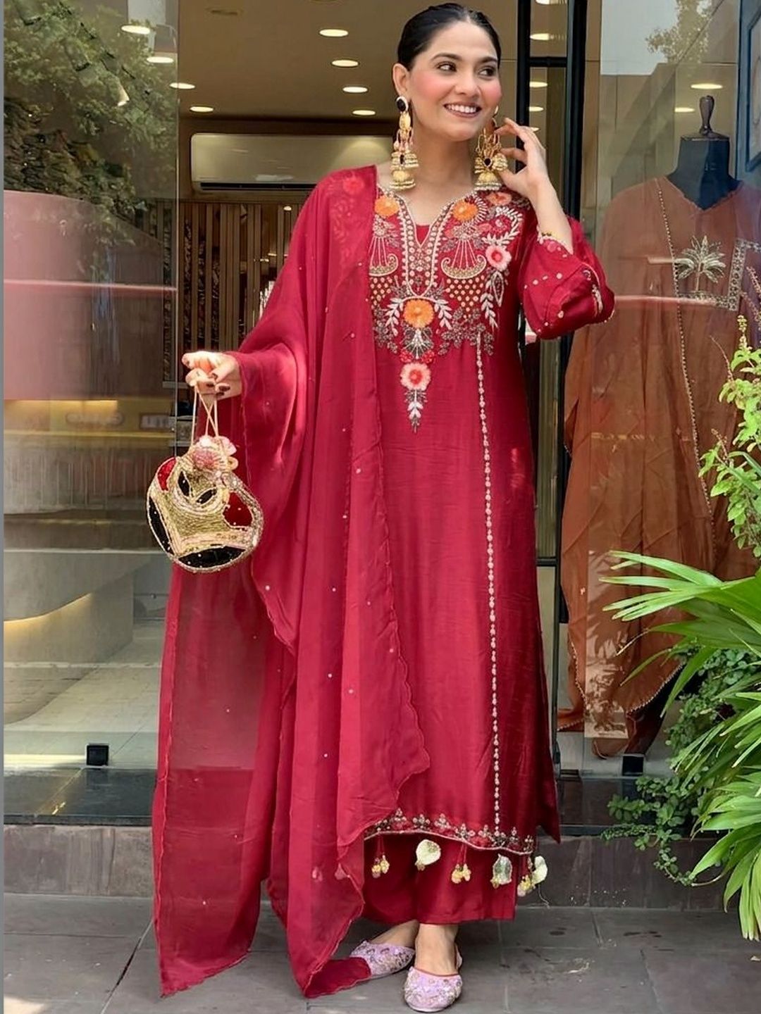 Siya Fashion Women Embroidered Regular Kurta with Trousers & With Dupatta-picture-54