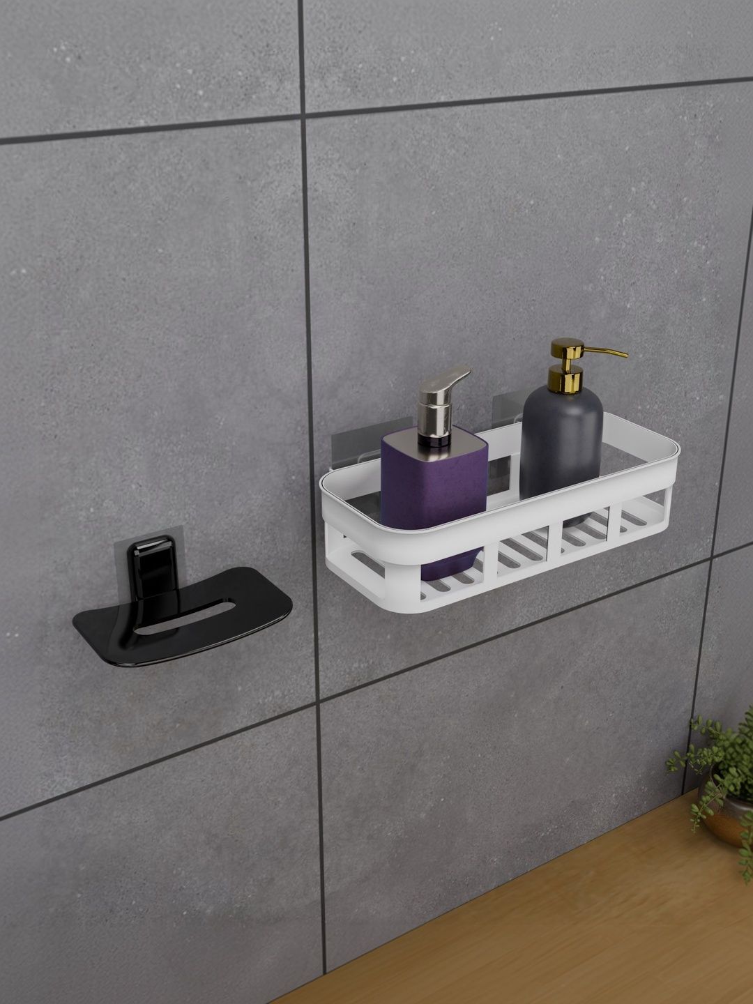 BESTZONE RETAIL MALL White 2 piece Solid Plastic Bathroom Caddy-picture-51