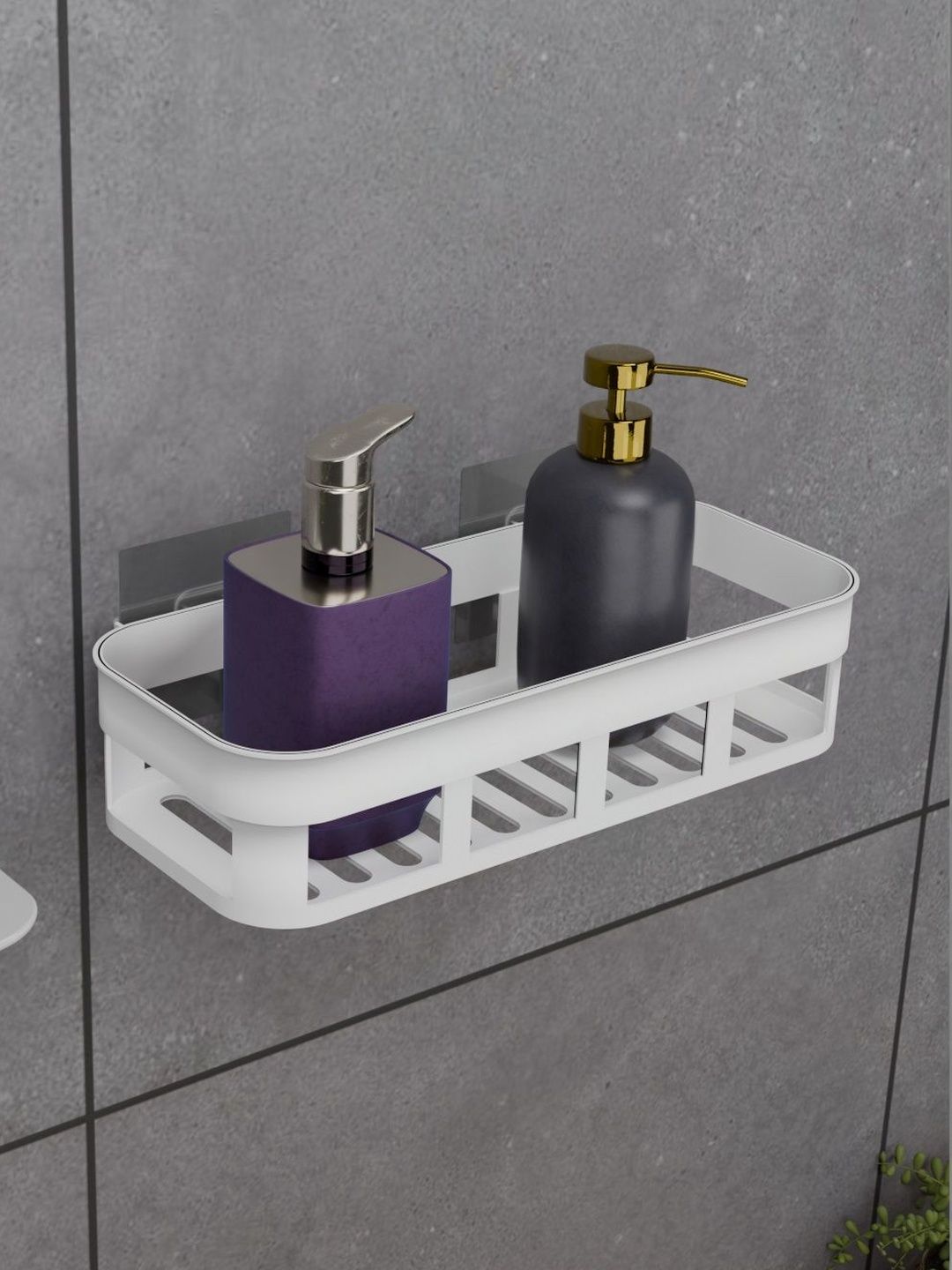 BESTZONE RETAIL MALL White 2 piece Solid Plastic Bathroom Caddy-picture-12