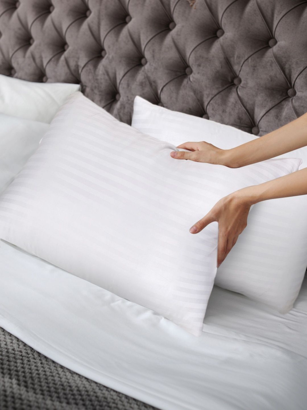 SH Creation and Handlooms White Fibre Filled Polyester Ultra Soft Sleep Pillow-image-21