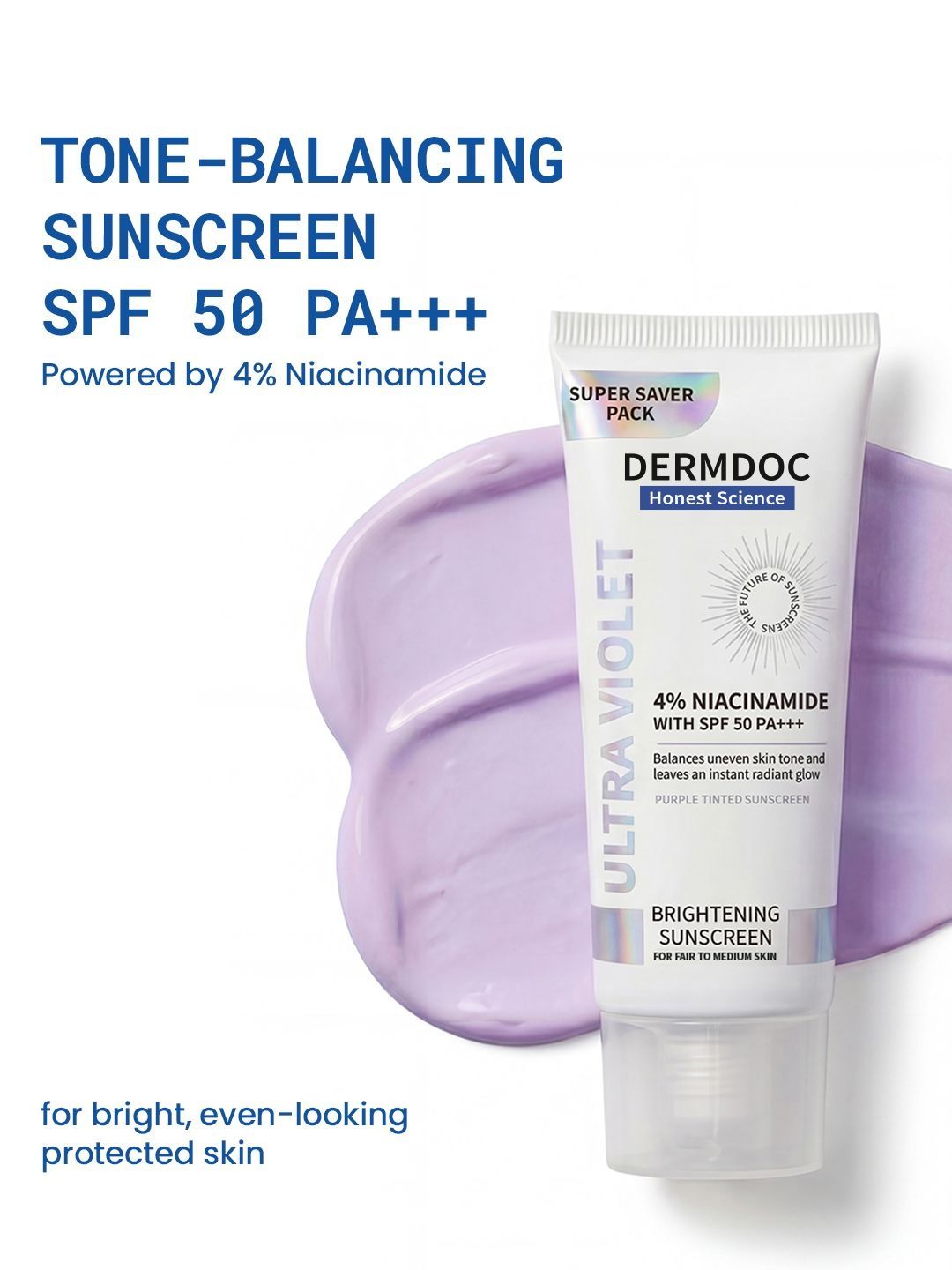 DermDoc SPF 50 Ultra Violet Purple Brightening Tinted Sunscreen- 100 g-image-32