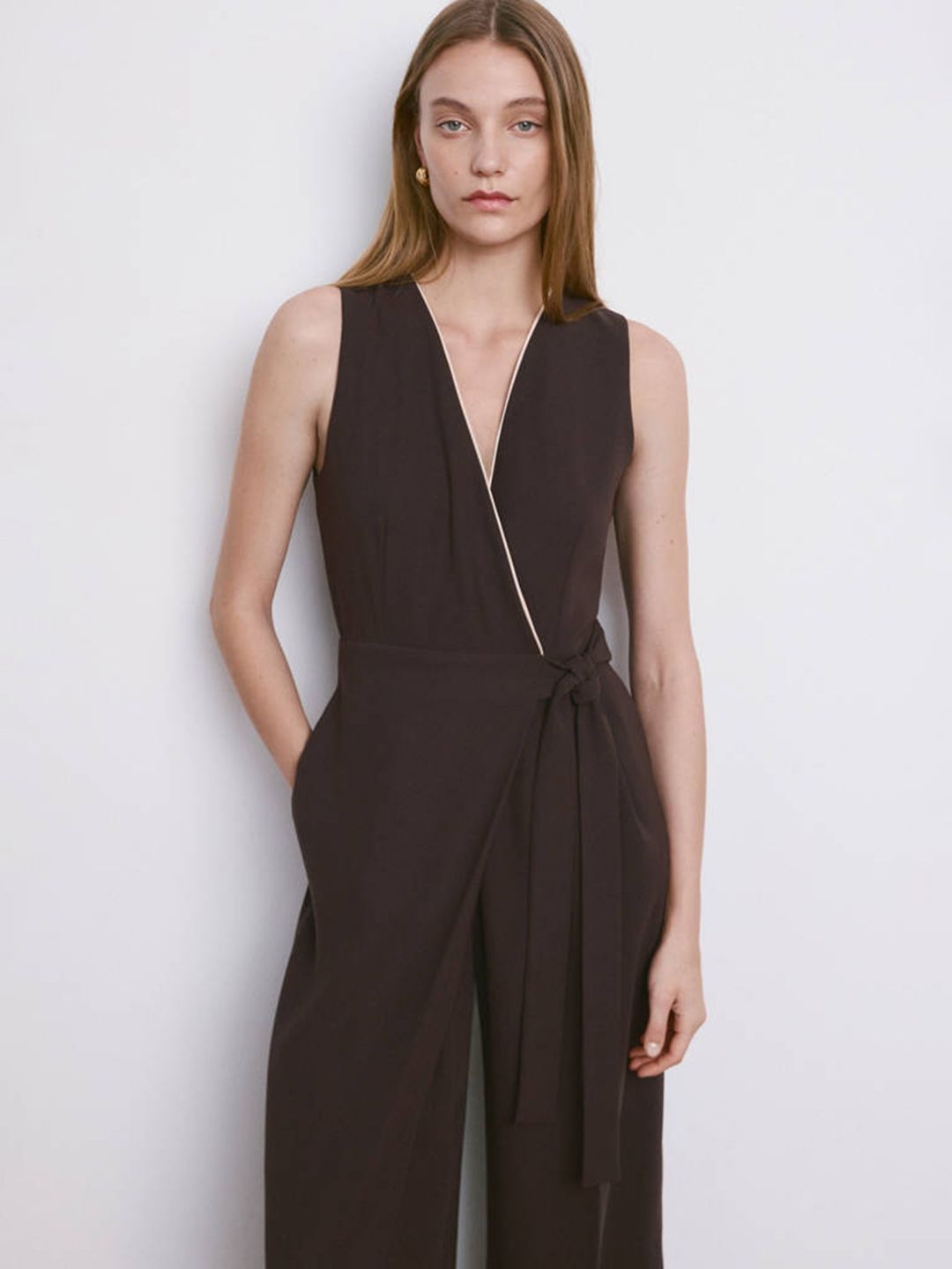 MANGO V-Neck Basic Jumpsuit-picture-20