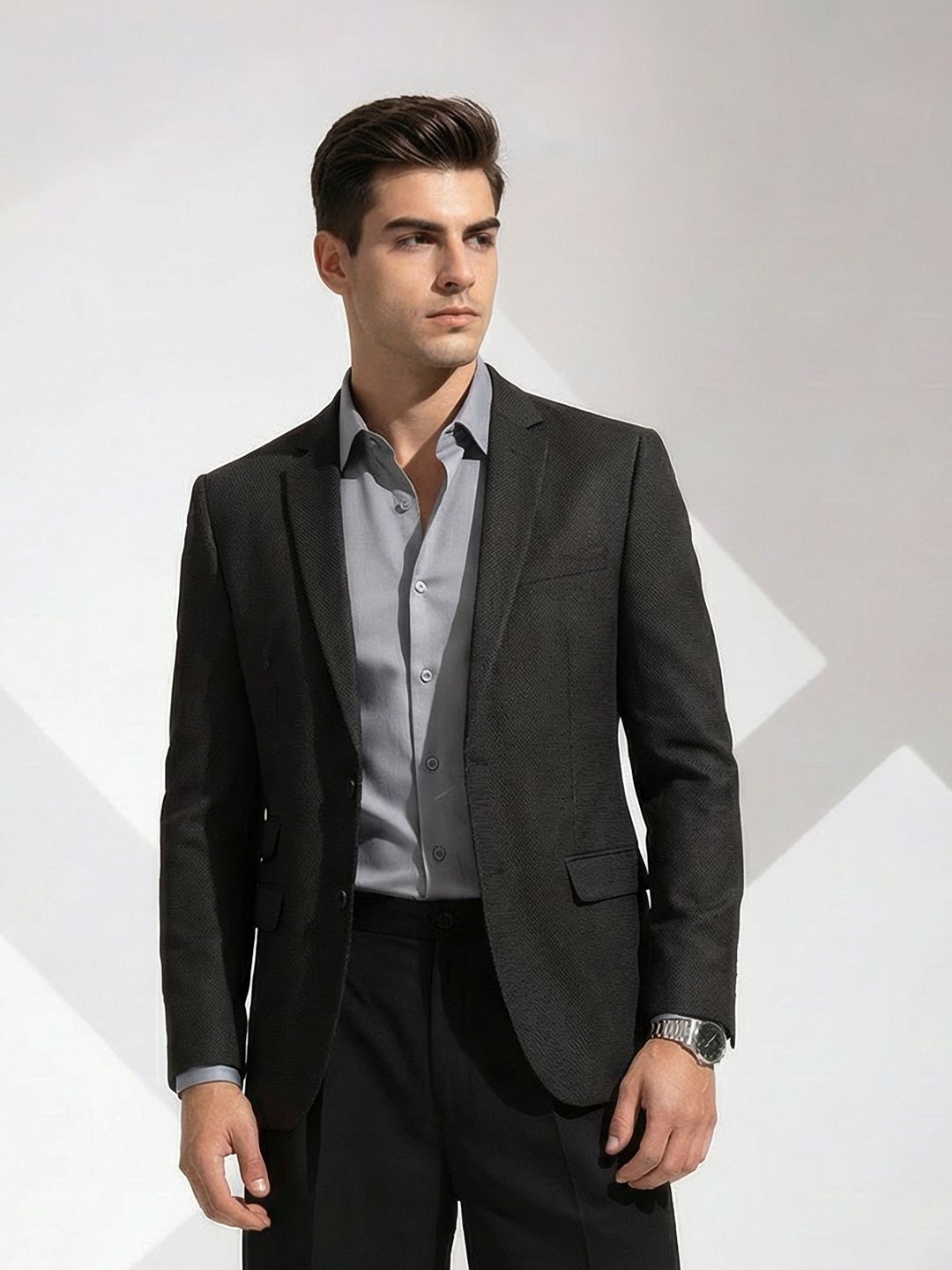 INVICTUS Self Design Single-Breasted Formal Blazer-picture-30