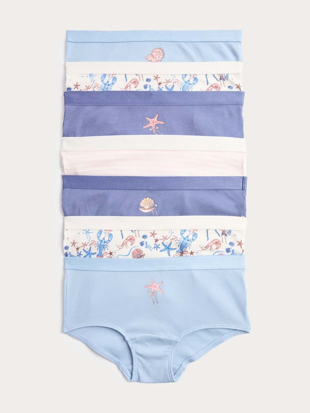Marks & Spencer Girls Pack of 7 Cotton Blend Boy Shorts-picture-12