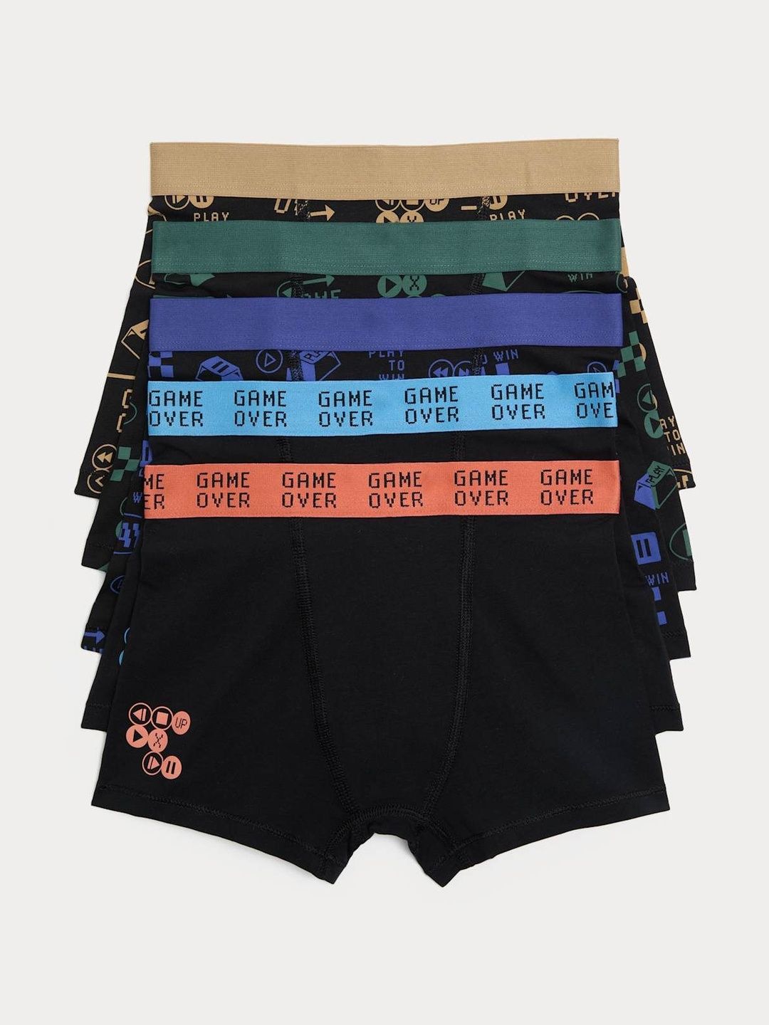 Marks & Spencer Boys Pack of 5 Cotton Blend Boy Shorts-picture-40