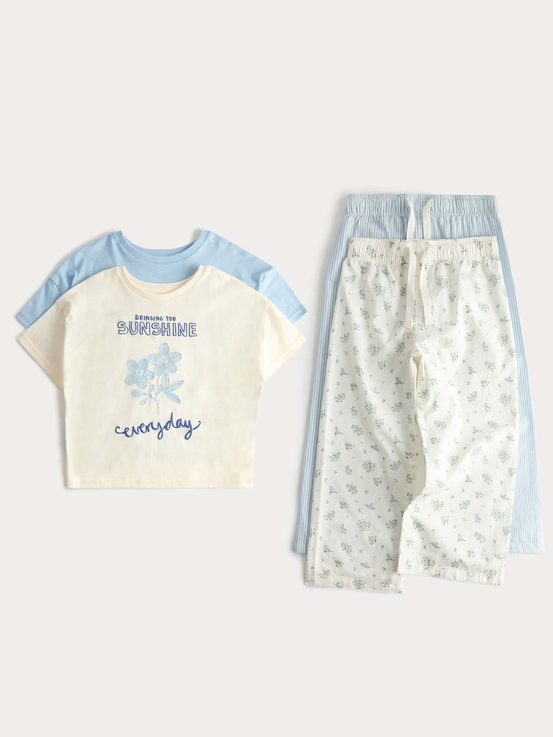 Marks & Spencer Kids 2 Pack Floral Graphic Pyjama Set-picture-26