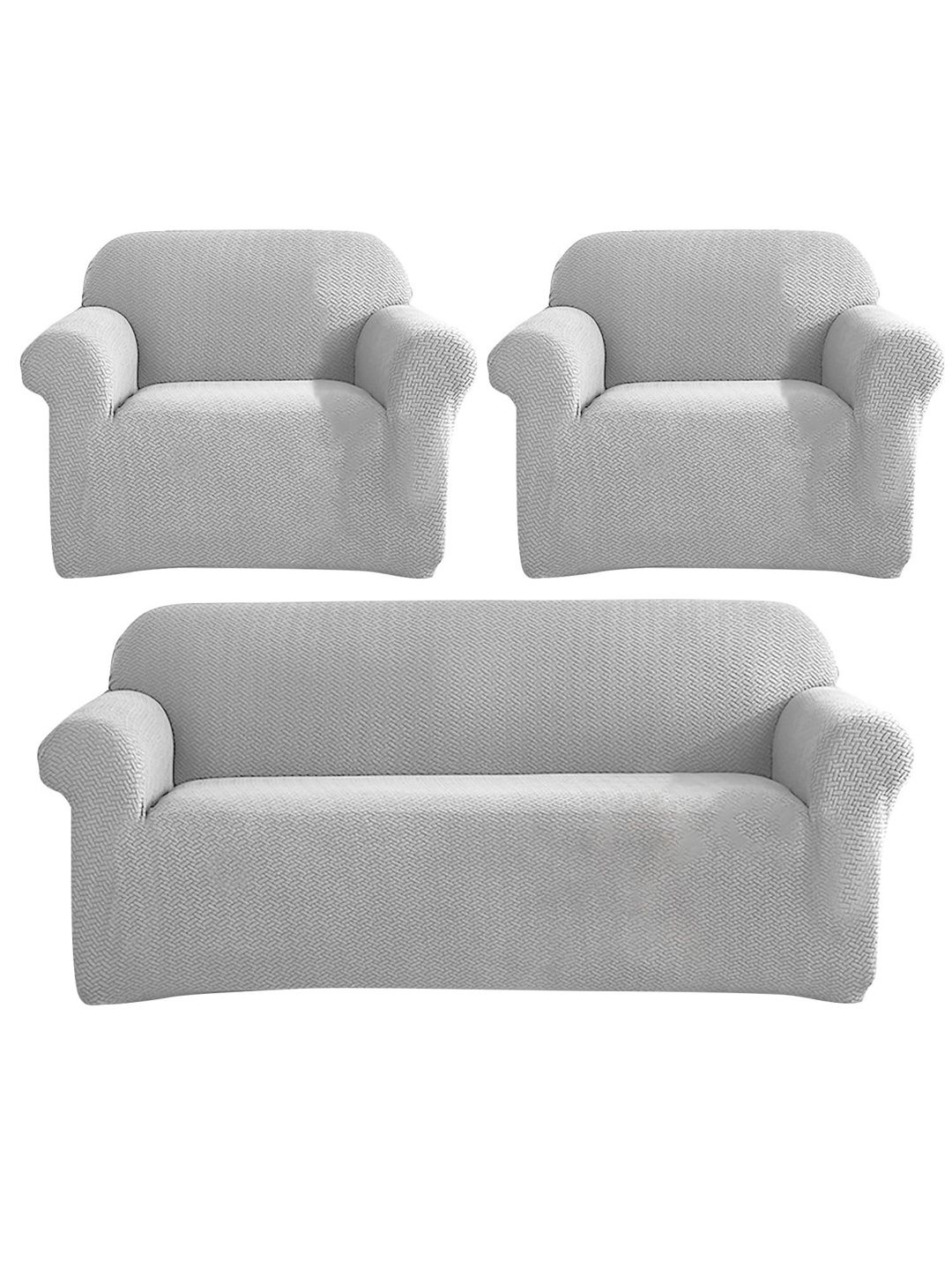 HOUSE OF QUIRK 3 Seater +1 Seater + 1 Seater Polar Fleece Fabric Sofa Slipcover-image-6