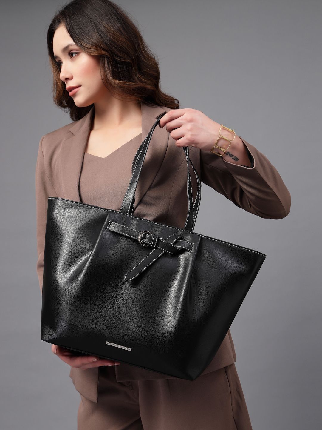 French Connection Textured PU Oversized Swagger Shoulder Bag-picture-12