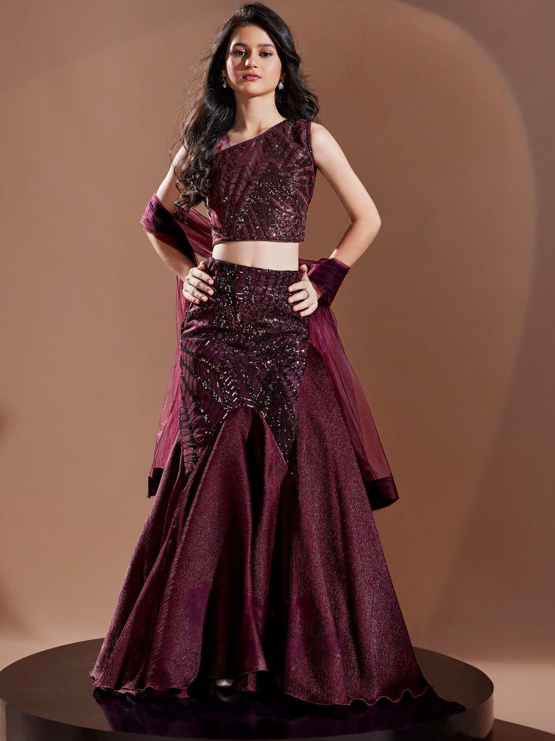 Lagorii Girls Embellished Ready to Wear Lehenga & Blouse With Dupatta-picture-13