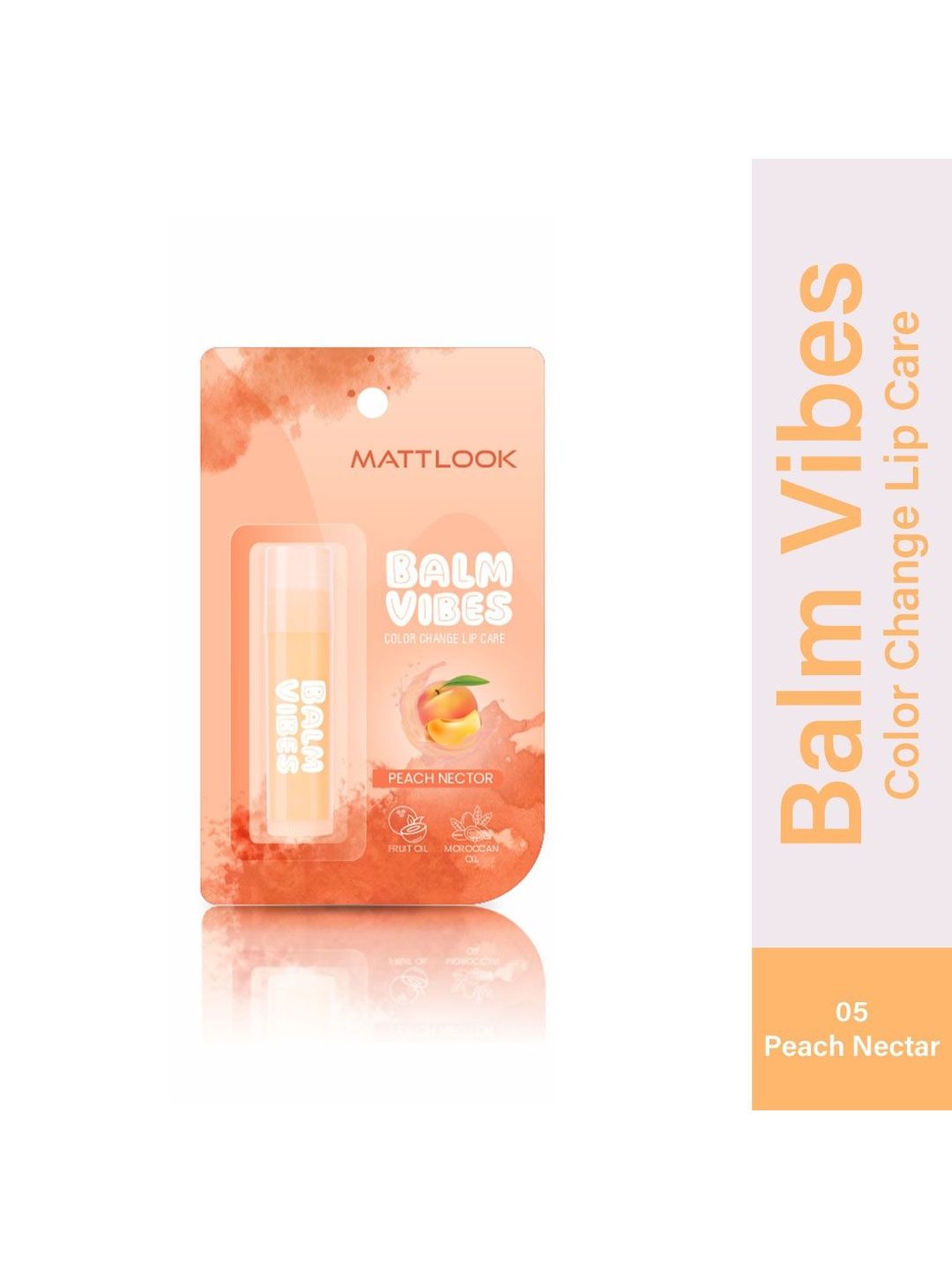 MATTLOOK Long Lasting Color Changing Lip Balm - Peach Nectar 05 - 3 g-image-2