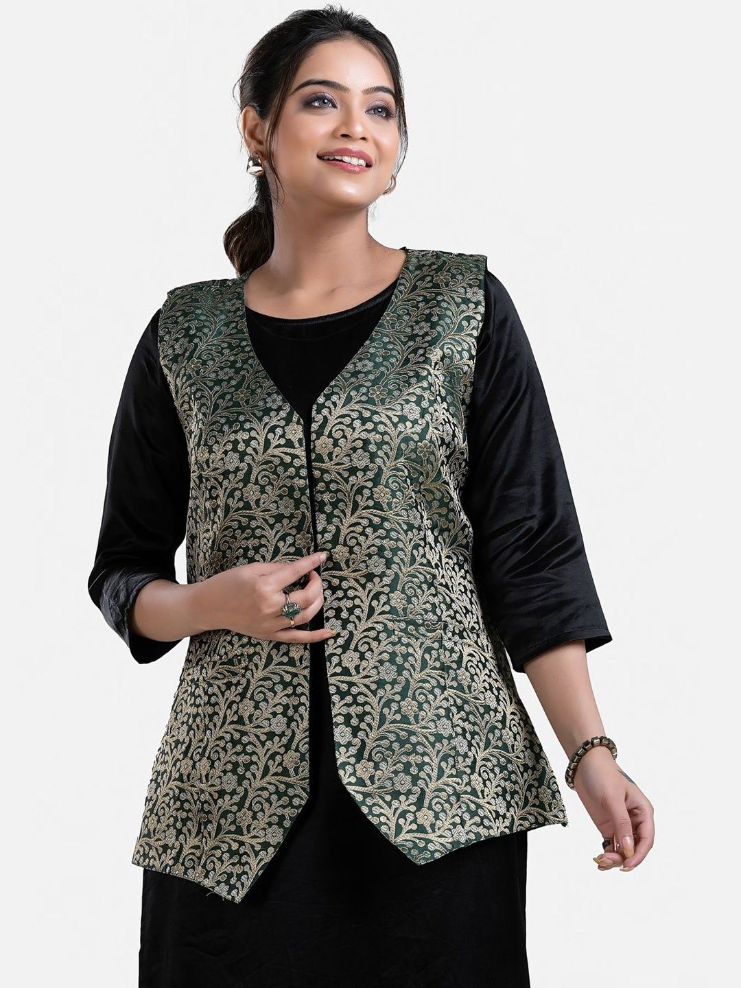 Crazy Needle Women Open Front Jacket-picture-34