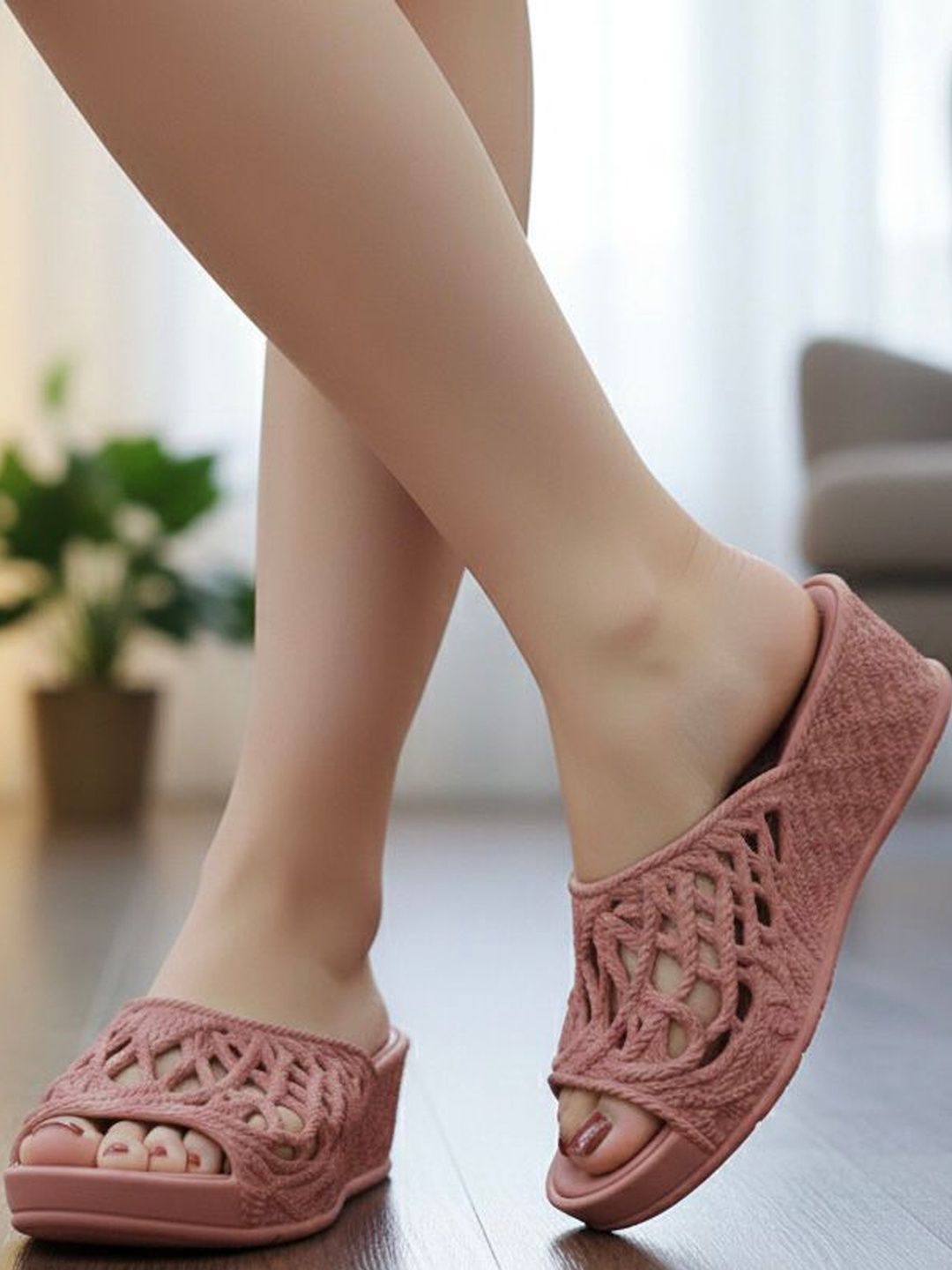 Roadster The Lifestyle Co Textured Open Toe Wedge Heels-picture-55