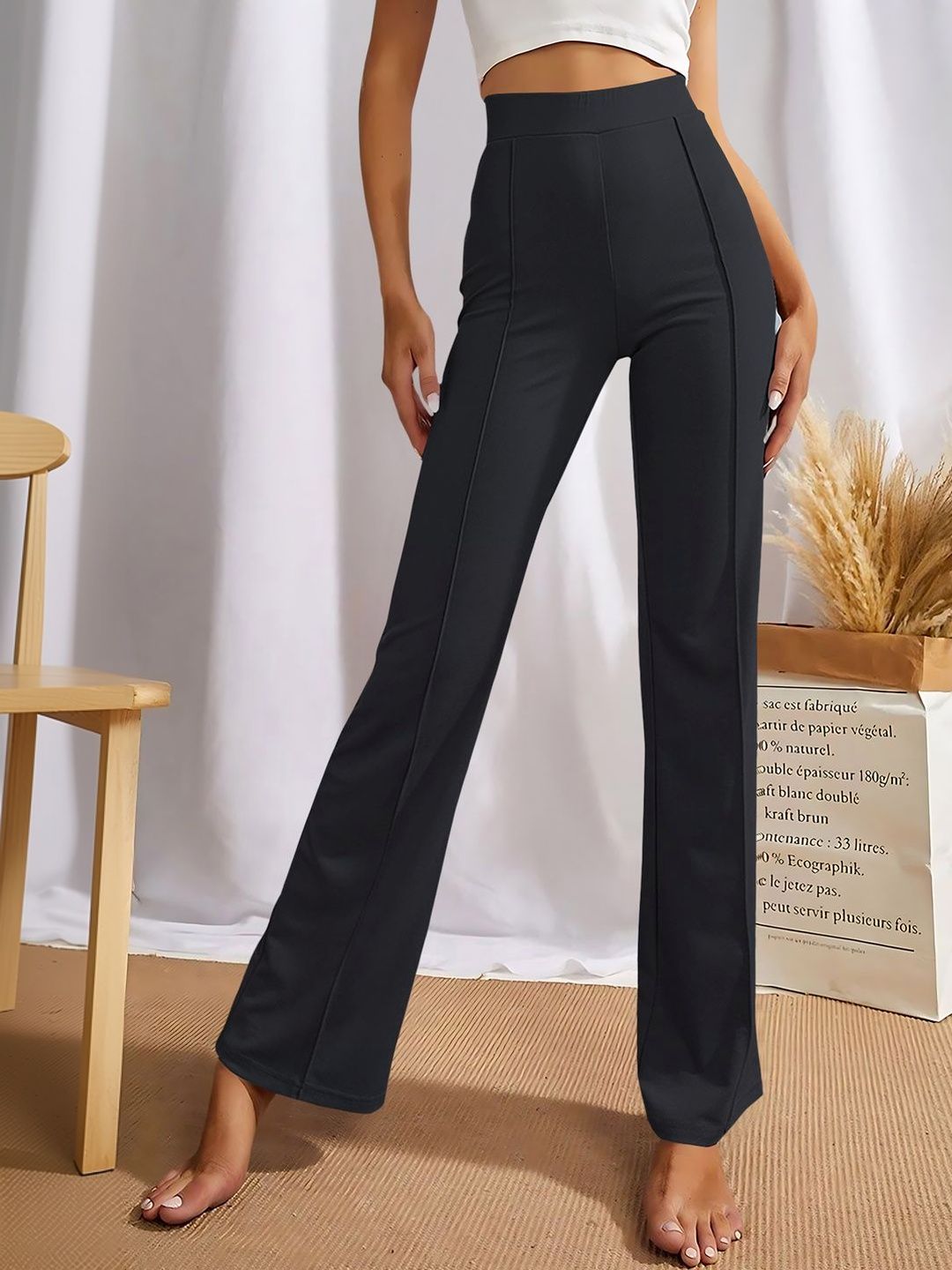 Navyankaa Women Straight Fit High-Rise Trousers-picture-25