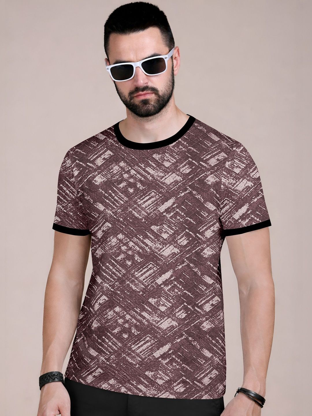 MODALEN Men Abstract Printed Round Neck Tshirts-picture-31