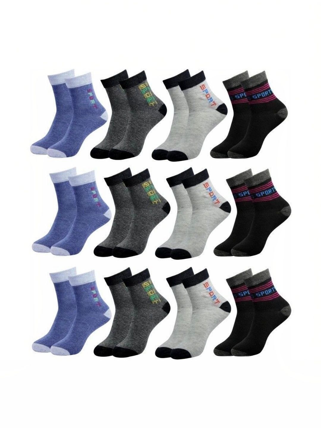UVLOG Unisex Cotton Patterned Ankle Length Socks-picture-0