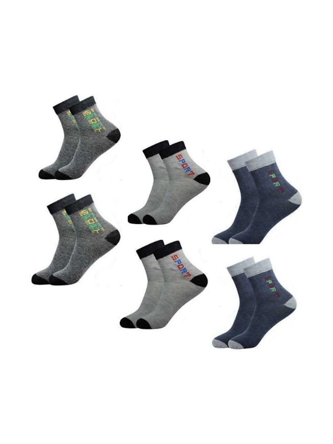 UVLOG Unisex Pack of 6 Cotton Patterned Ankle Length Socks-picture-2