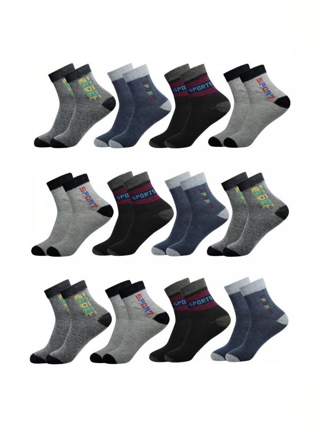 UVLOG Unisex Pack of 10 Cotton Patterned Ankle Length Socks-picture-5