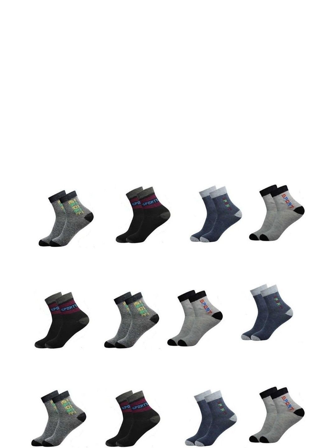 UVLOG Unisex Pack of 10 Cotton Patterned Ankle Length Socks-picture-1