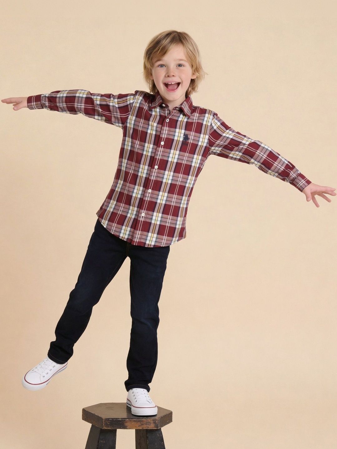 U.S. Polo Assn. Kids Boys Tartan Checks Checked Casual Shirt-picture-14