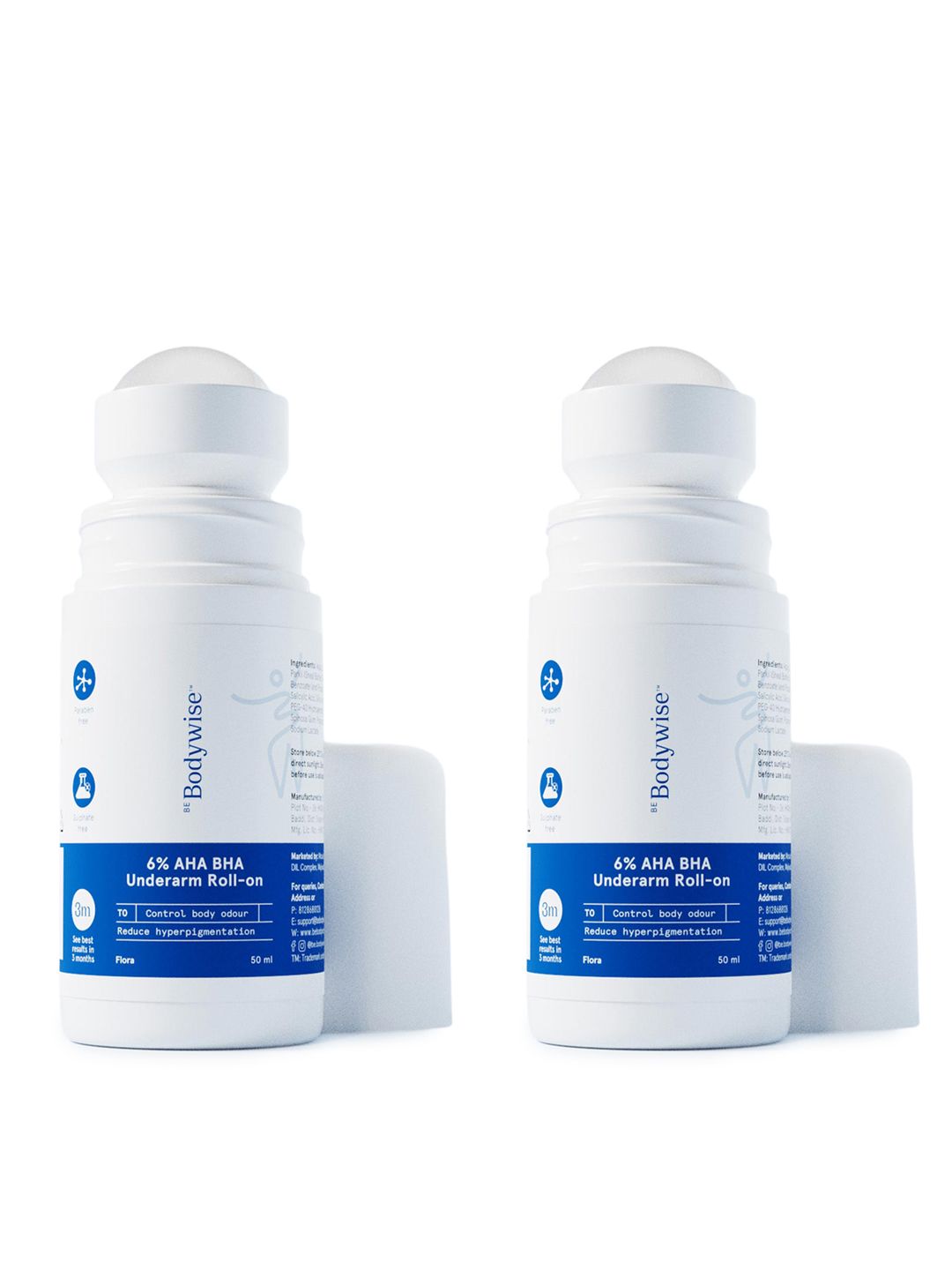 Be Bodywise Set of 2 6% AHA BHA Underarm Roll On for Fading Pigmentation - 50 ml each-picture-5