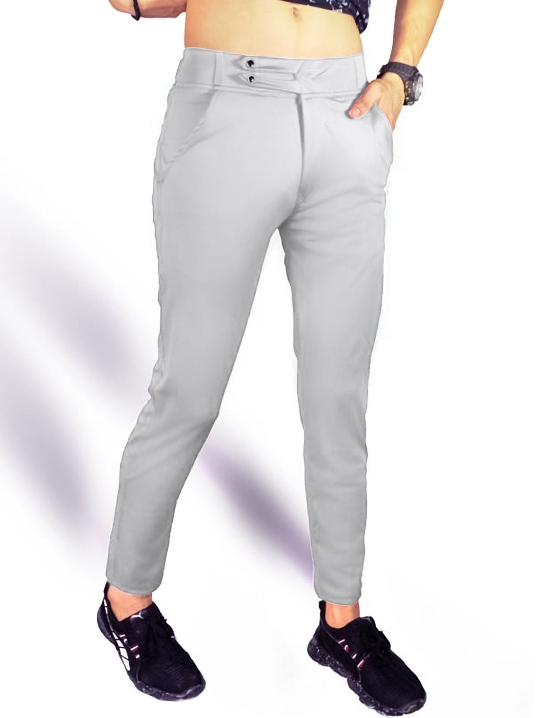 Veltick Men Slim Fit Easy Wash Trousers-image-34