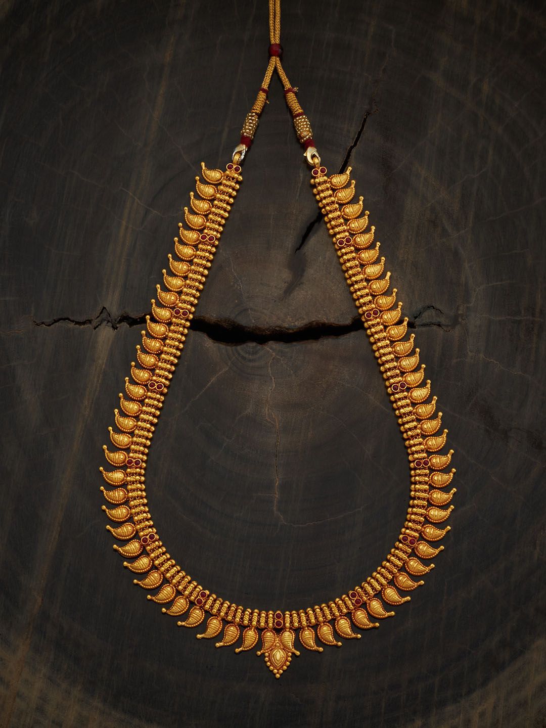 Kushal's Fashion Jewellery Embellished Bridal 92.5 Silver Gold-Plated Temple Necklace-picture-57