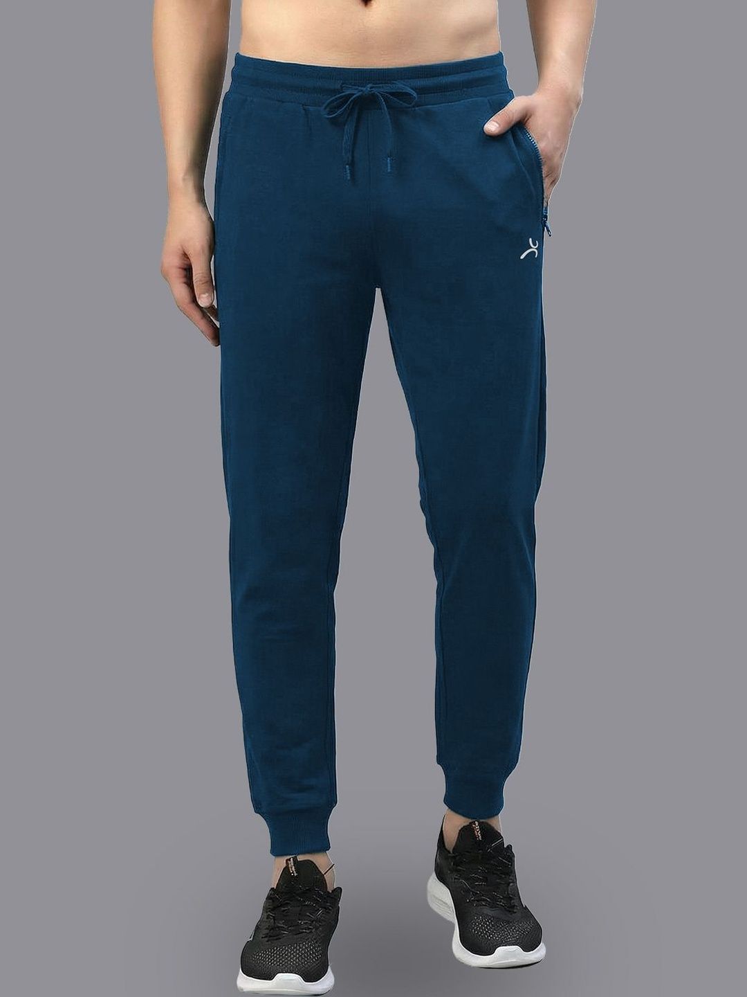 Amul Comfy Men Dark Blue Solid Mid-Rise Joggers-picture-48