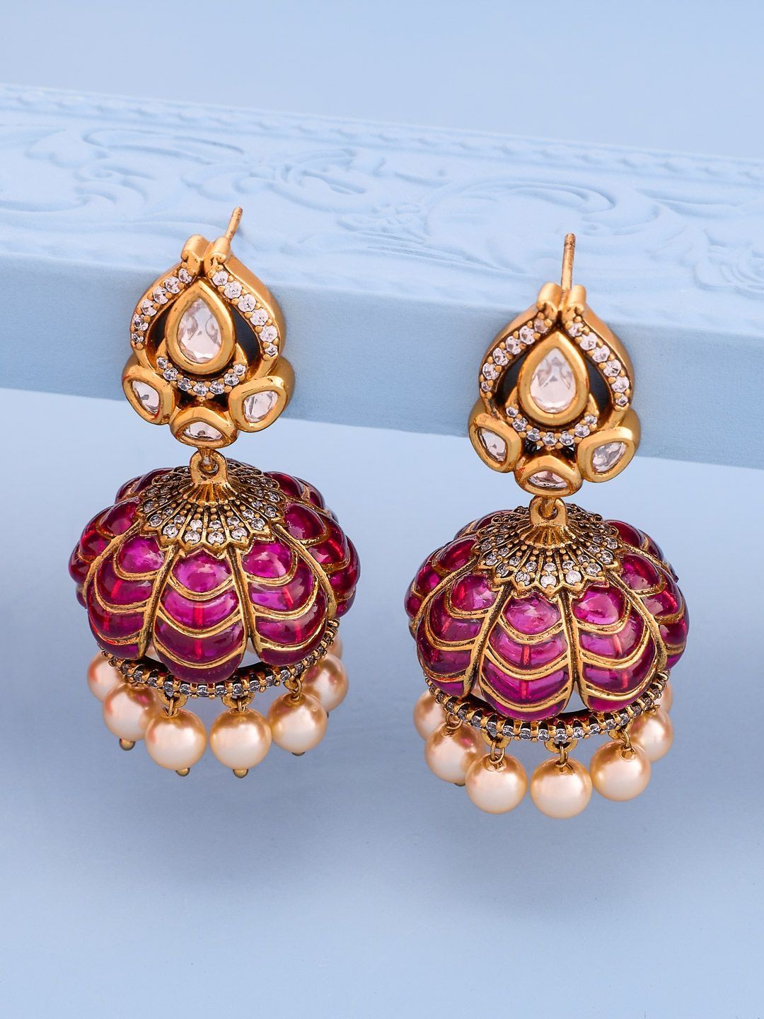 Kushal's Fashion Jewellery Dome Shaped Jhumkas Earrings-image-22