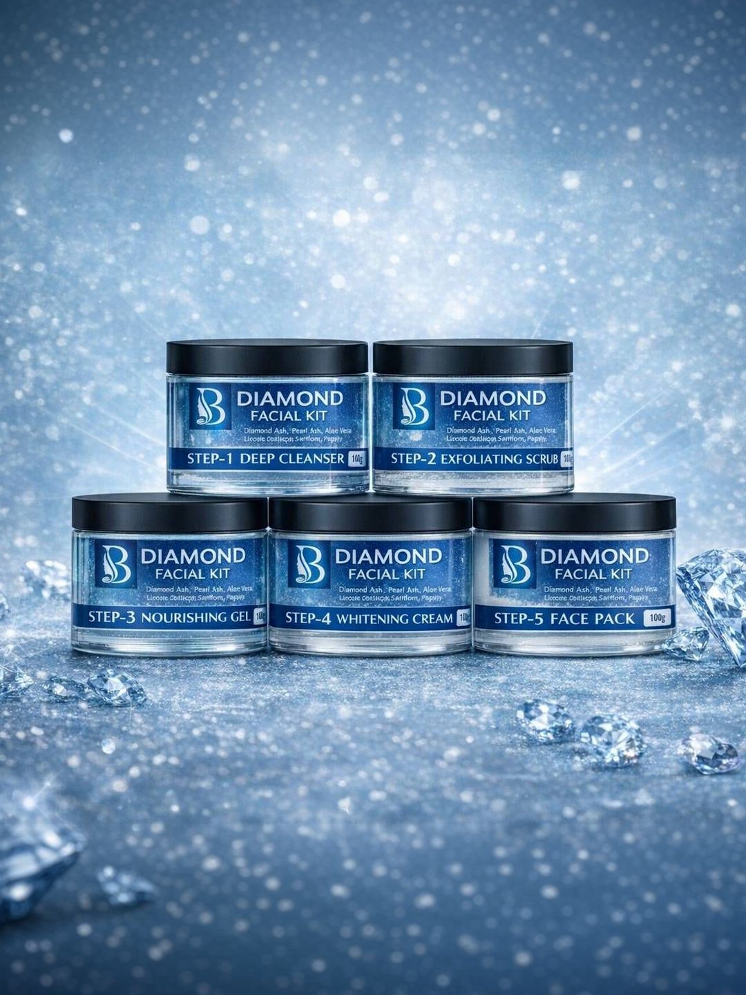 Beleza Professional 5-In-1 Diamond Glow Facial Kit - 500 g-image-30