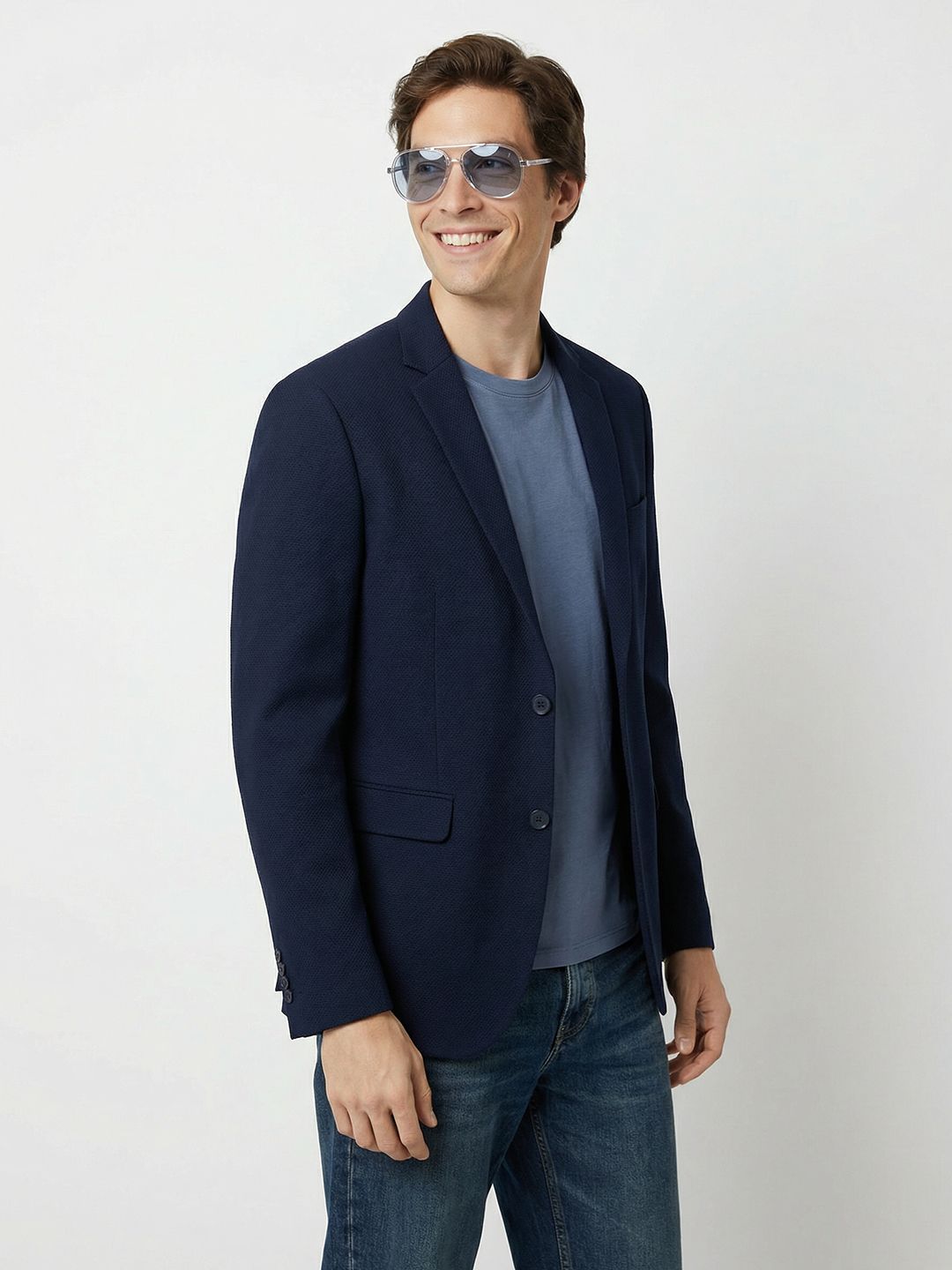 Mast & Harbour Self-Design Single Breasted Casual Blazer-picture-38