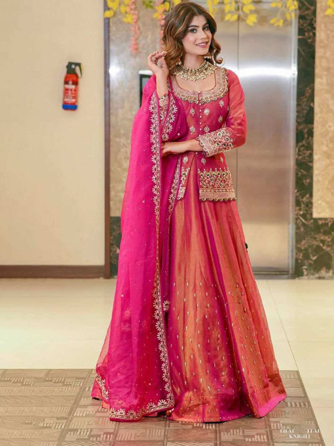LEGEND WEAR Women Ethnic Motifs Embroidered Regular Kurta with Skirt & With Dupatta