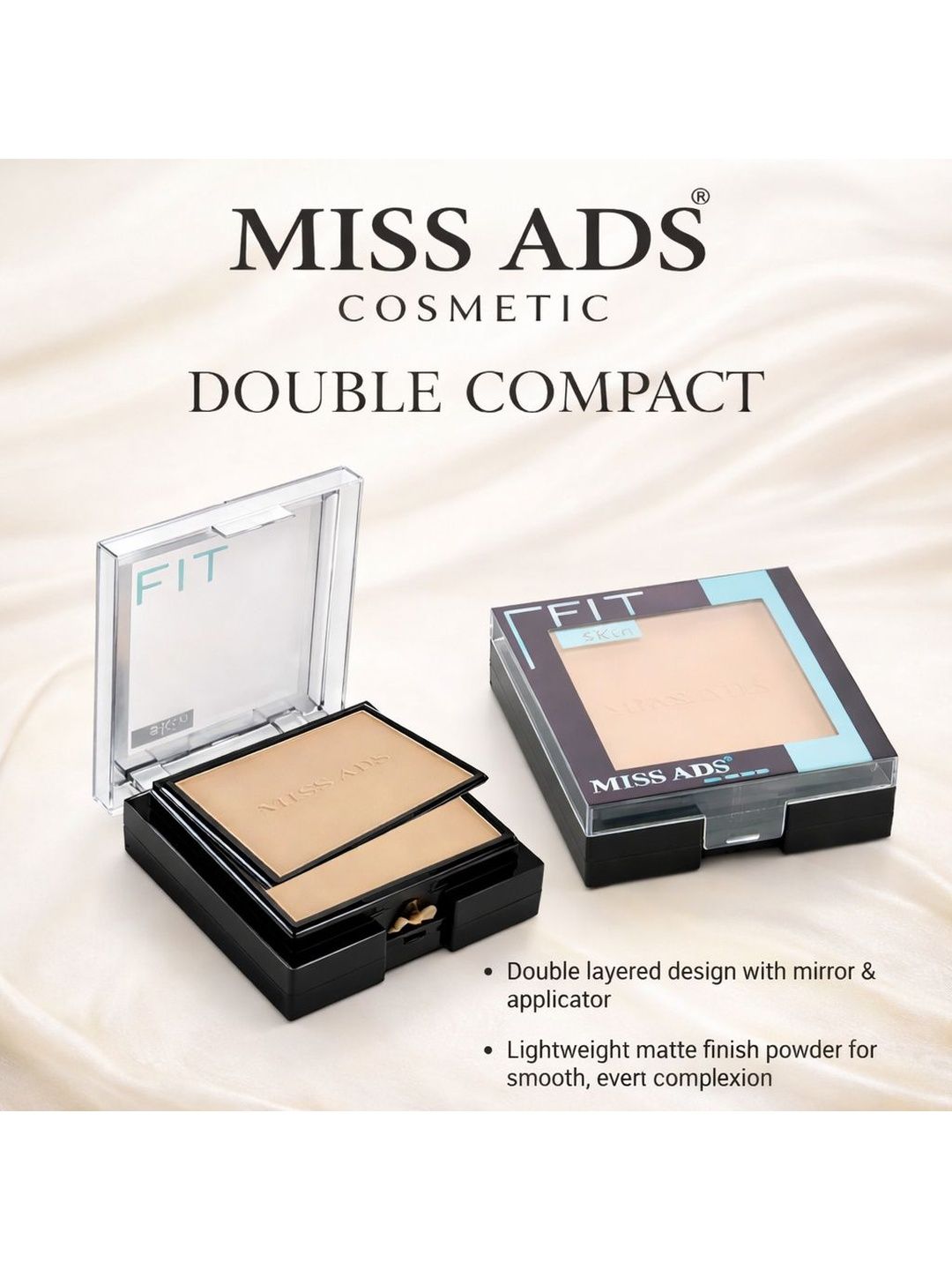 MISS ADS Glow Skin 2 in 1 High Cover Compact Powder - MACP05 - 12 g-picture-12
