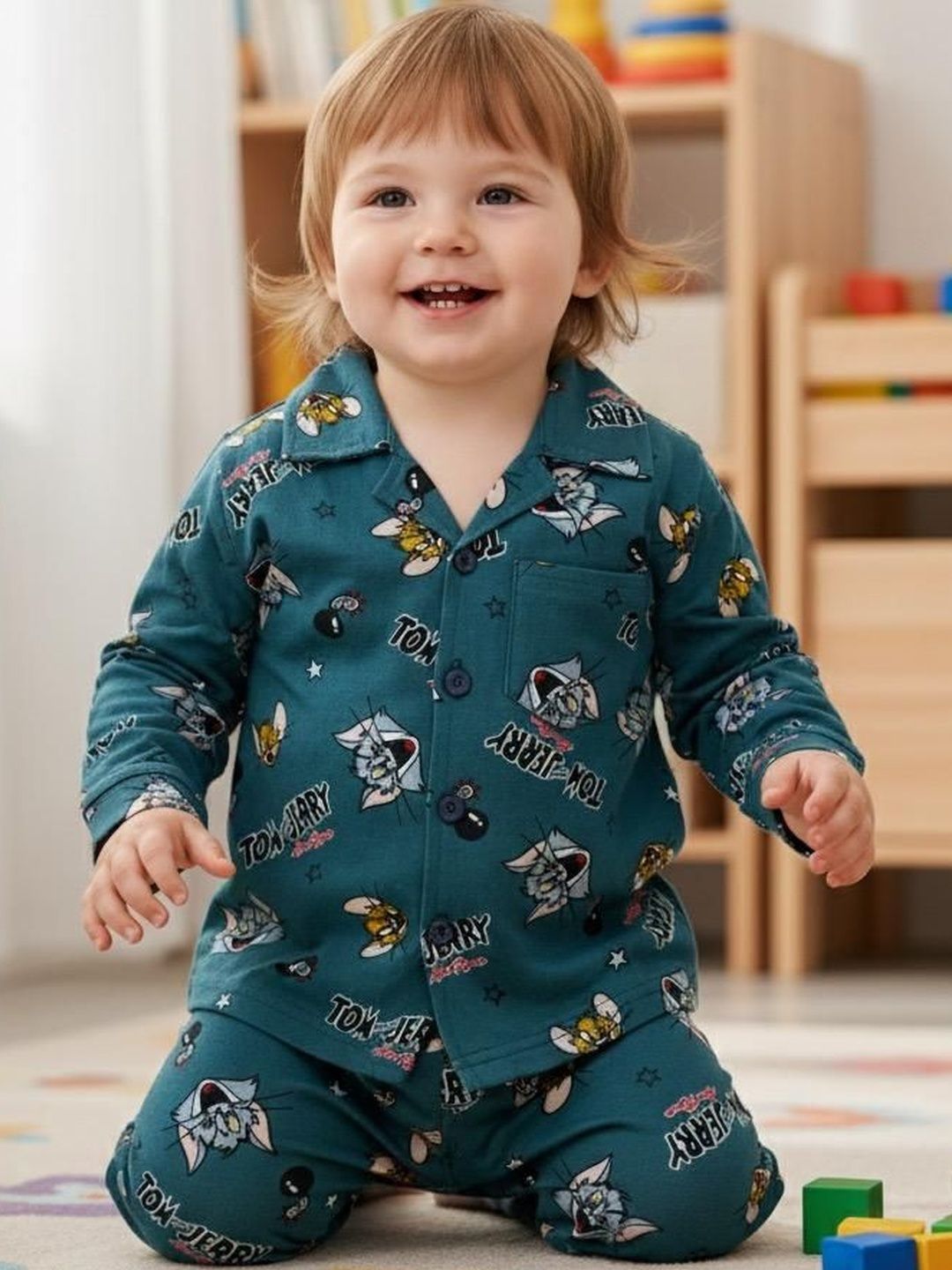 TONY & JONY Unisex Kids Printed T-shirt with Pyjamas-picture-18