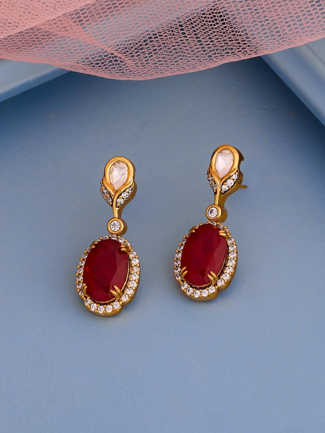 Kushal's Fashion Jewellery Oval Drop Earrings-picture-58