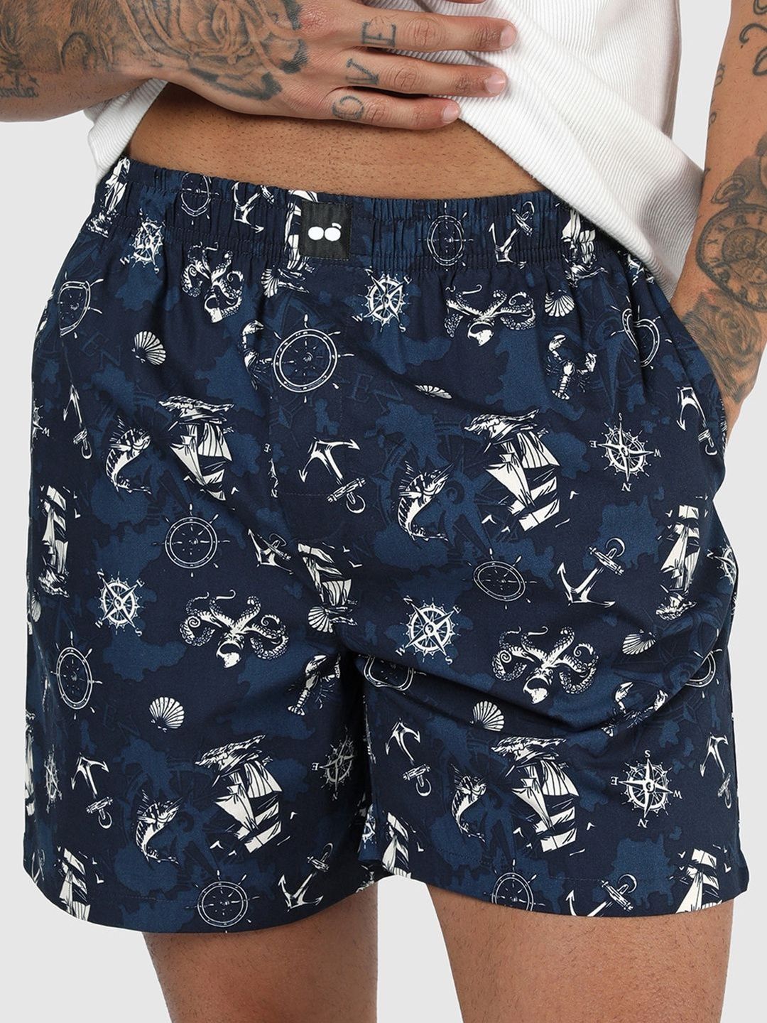Bewakoof Men's Moonlit Ocean Blue All Over Printed Boxers-picture-34
