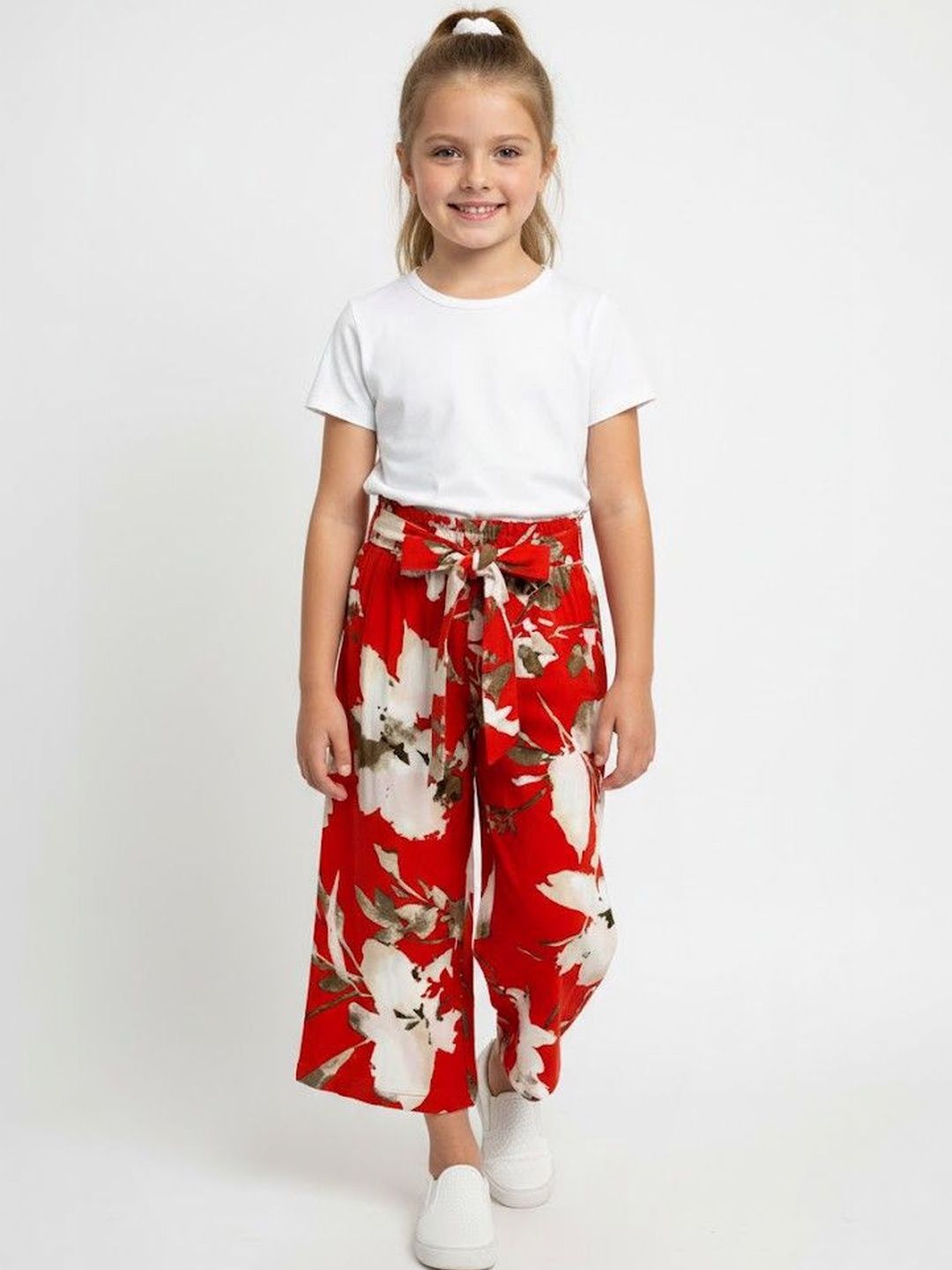 CrayonFlakes Girls Floral Printed Palazzos-image-7
