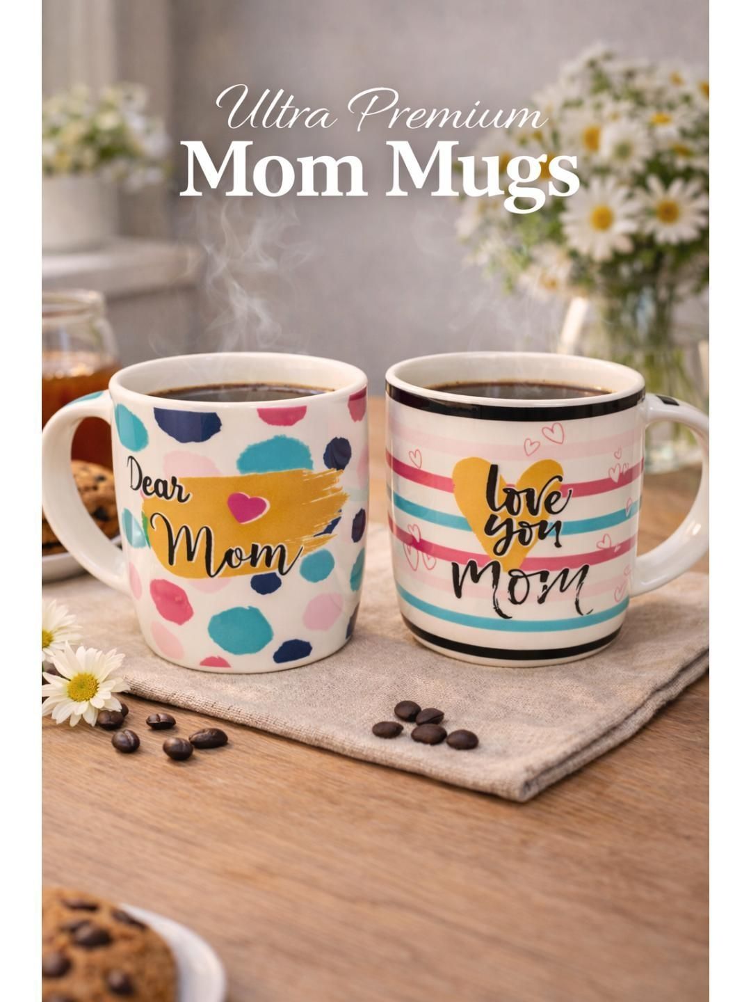 RUHANI HOMES White Text or Slogans Printed Ceramic Glossy Mugs Set of Cups and Mugs-image-47
