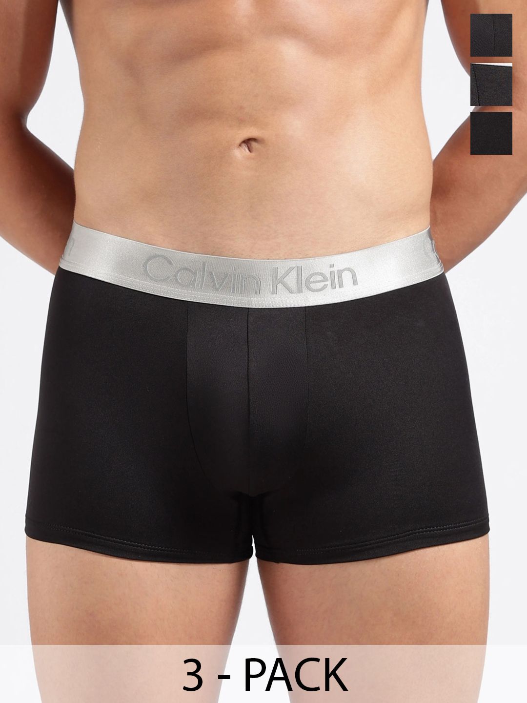 Calvin Klein Underwear Pack of 3 Solid Trunks-picture-33