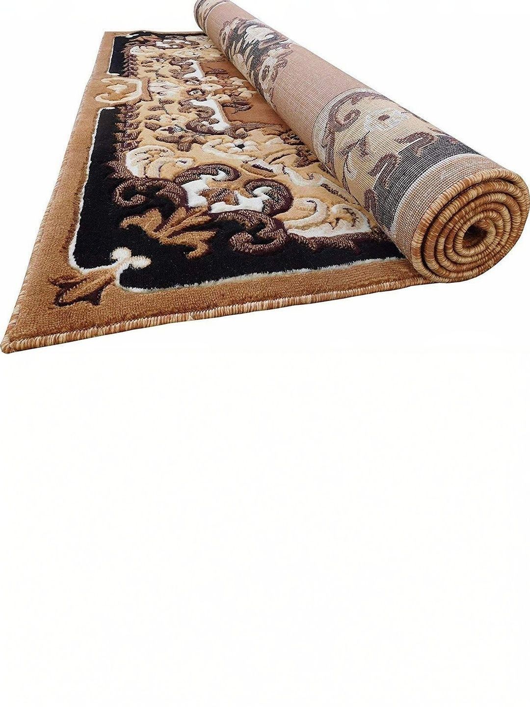 ZAMZAM CARPET Gold-Toned Ethnic Motifs Anti-Skid Woollen Carpet-picture-39